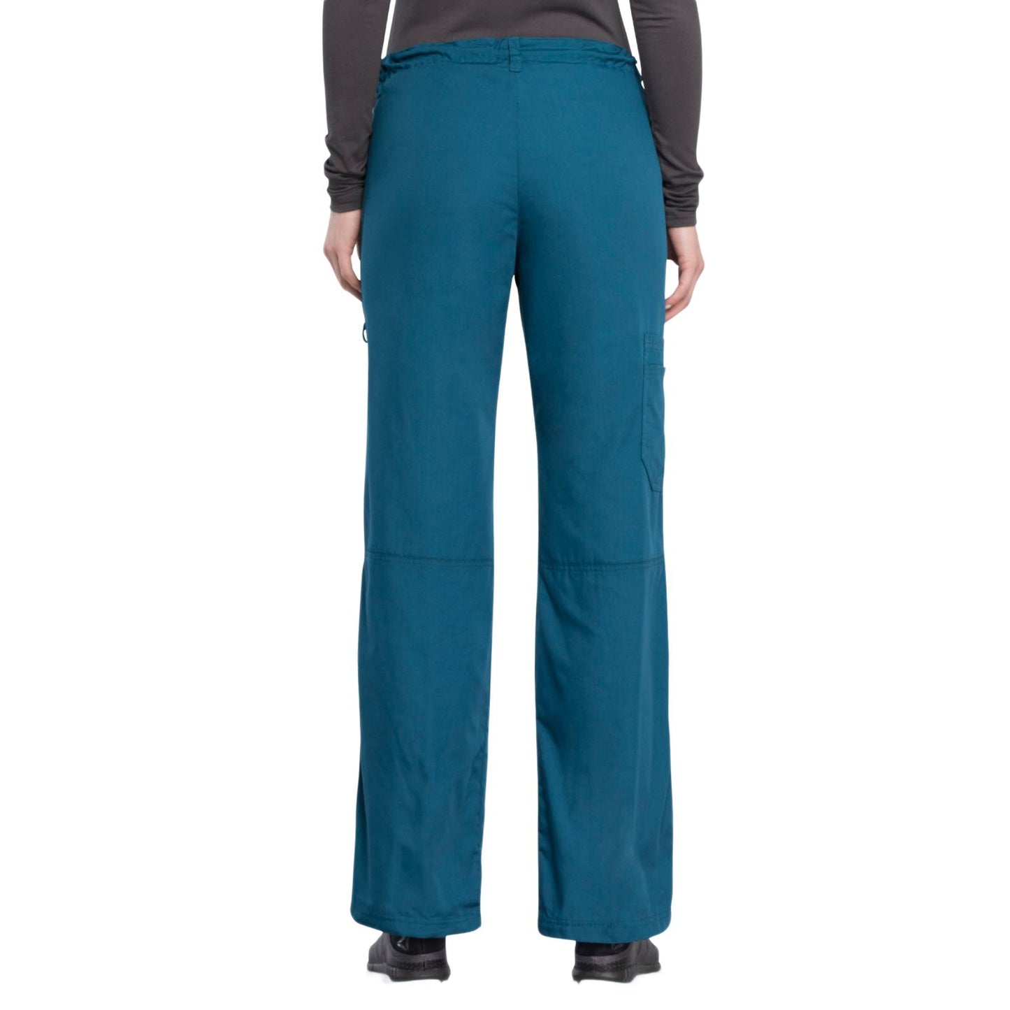 Cherokee Workwear 4020 Scrubs Pants Women's Low Rise Drawstring Cargo Caribbean Blue L