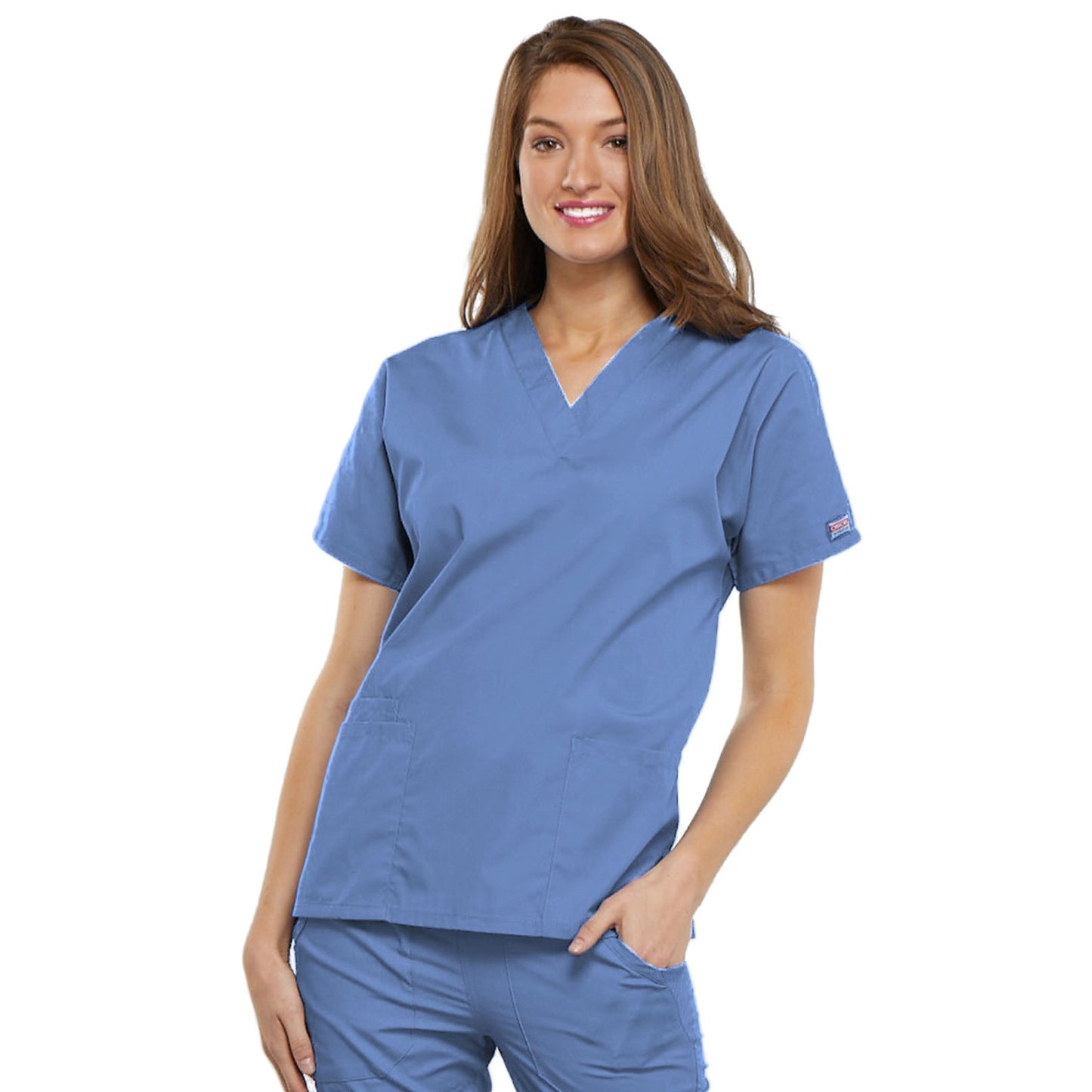 Cherokee Workwear 4700 Scrubs Top Women's V-Neck Ceil Blue