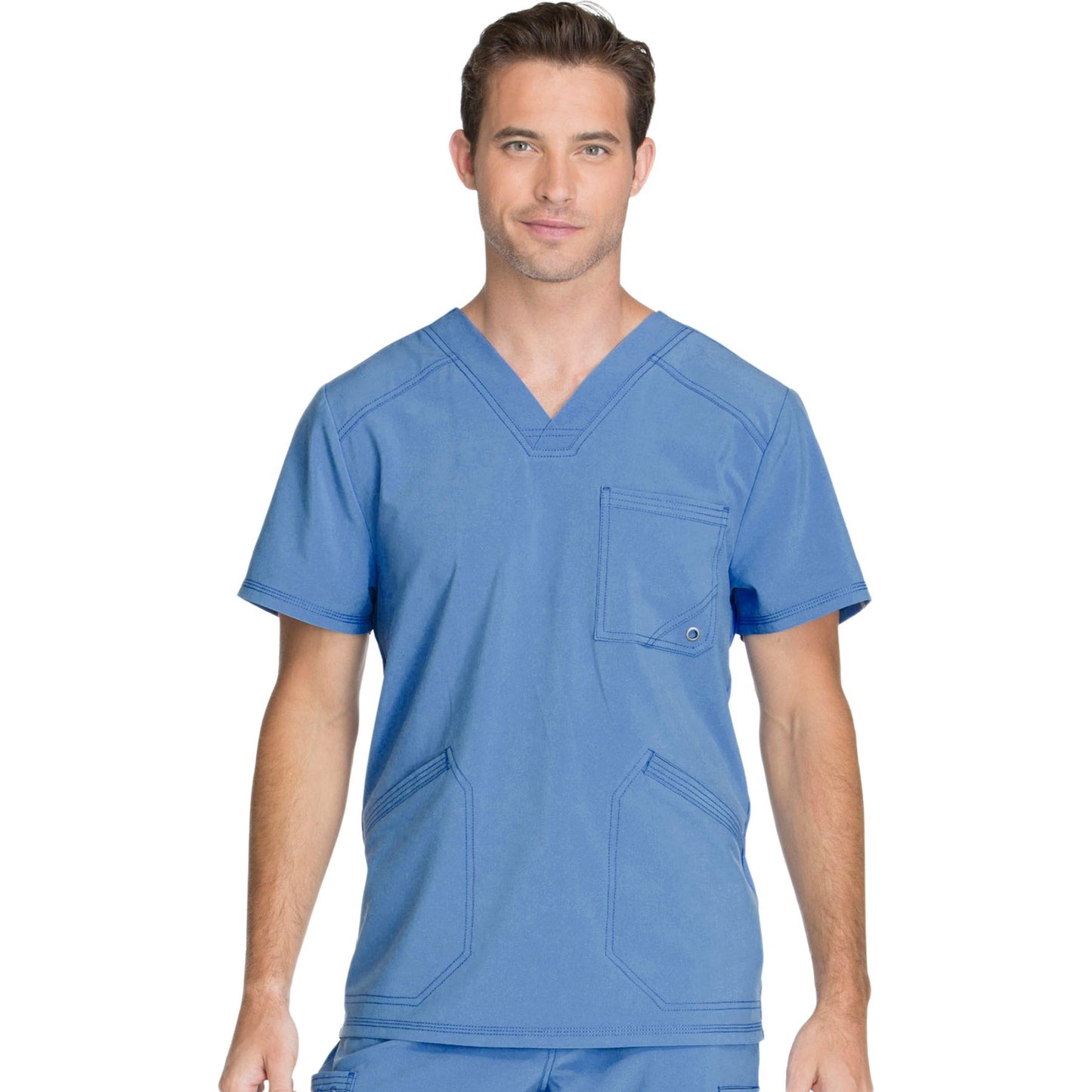 Cherokee Infinity CK900A Scrubs Top Men's V-Neck Ceil Blue
