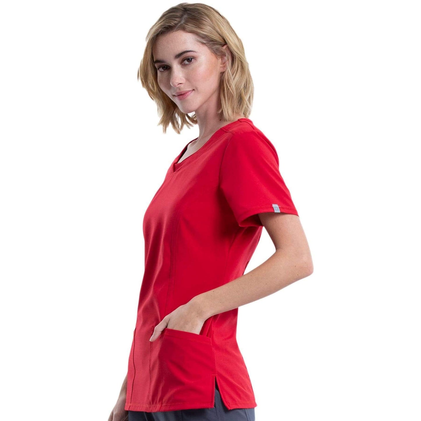 Cherokee Scrubs Top Cherokee Infinity 2624A Scrubs Top Women's Round Neck Red