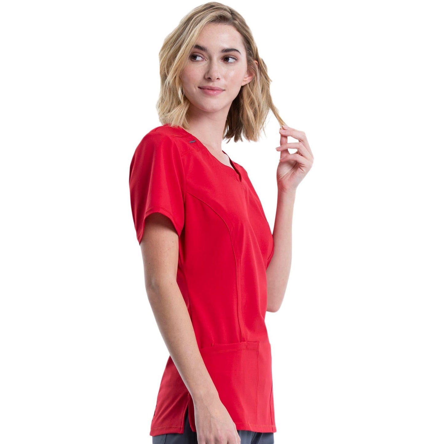 Cherokee Scrubs Top Cherokee Infinity 2624A Scrubs Top Women's Round Neck Red