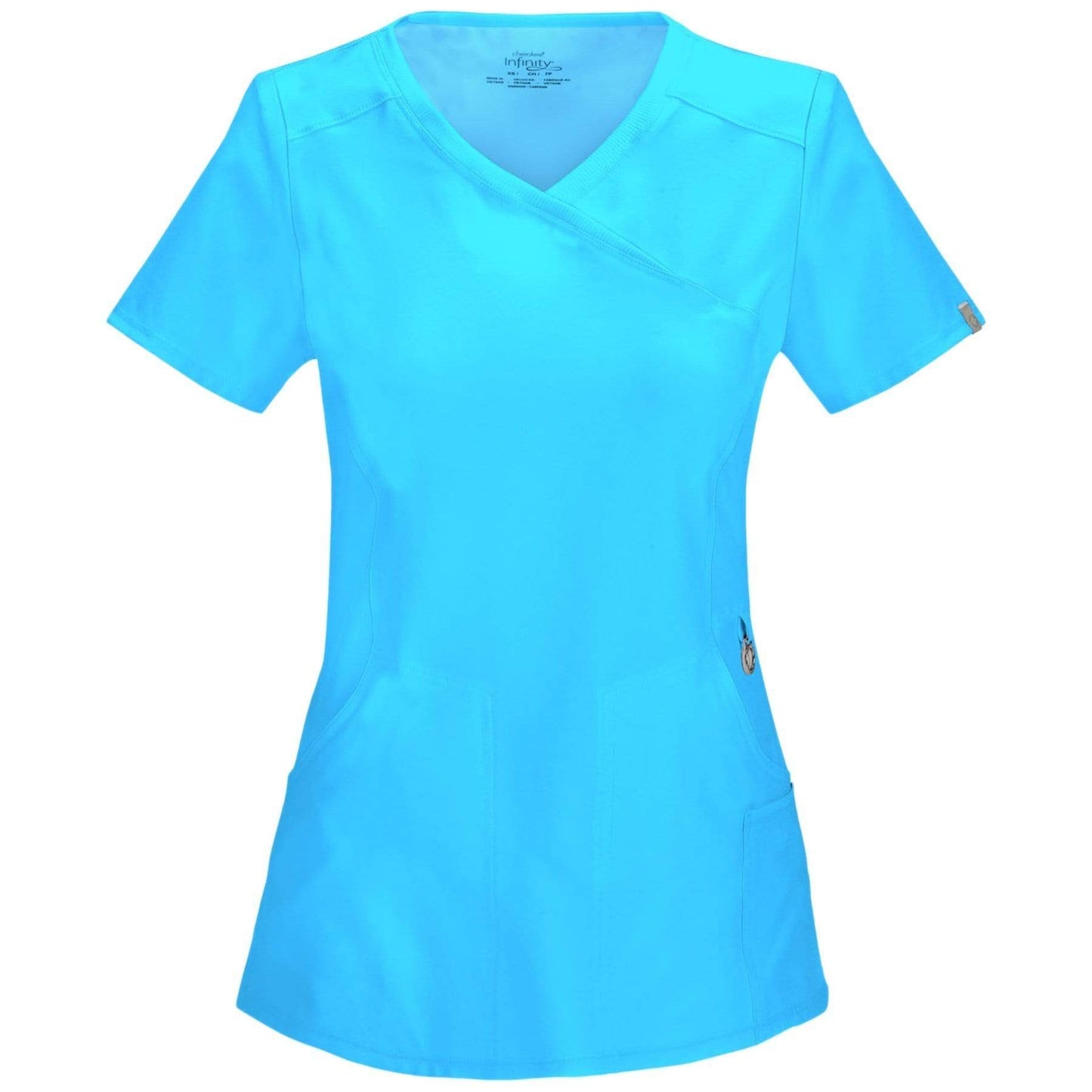 Cherokee Scrubs Top 2XL Cherokee Infinity 2625A Scrubs Top Women's Mock Wrap Turquoise