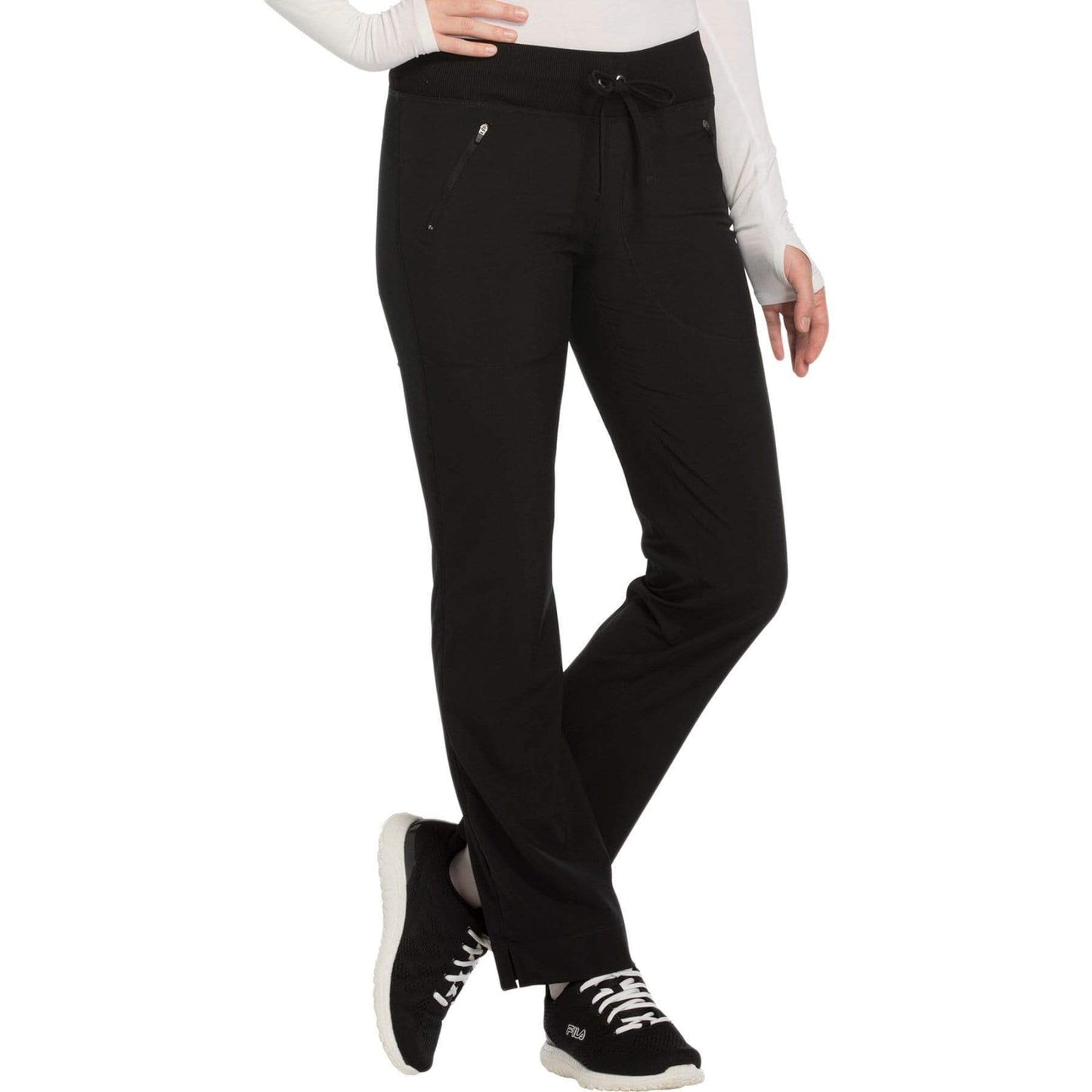 Cherokee Scrubs Pants 2XL / Regular Length Cherokee Infinity CK100A Scrubs Pants Women's Mid Rise Tapered Leg Drawstring s Black