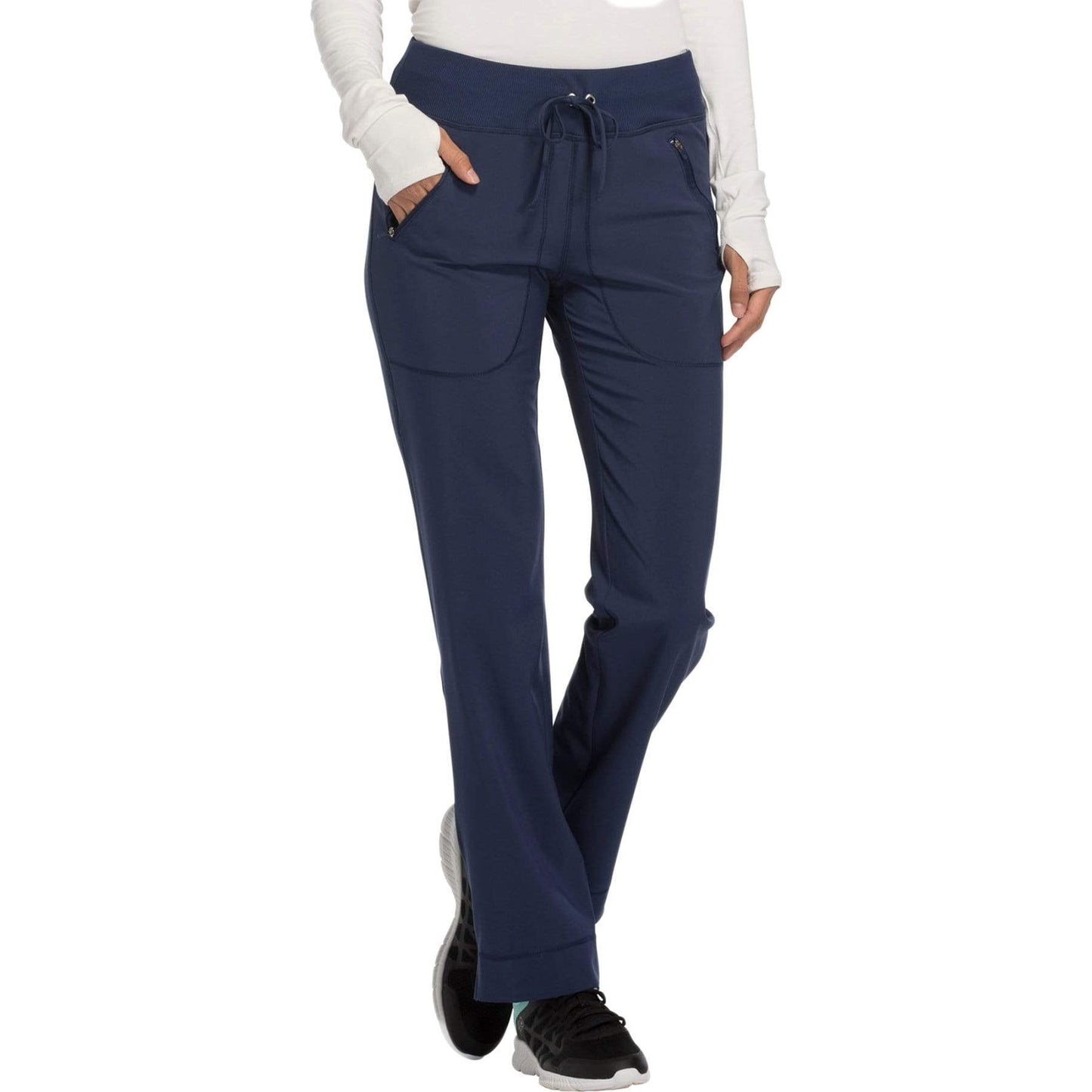 Cherokee Scrubs Pants 2XL / Regular Length Cherokee Infinity CK100A Scrubs Pants Women's Mid Rise Tapered Leg Drawstring s Navy