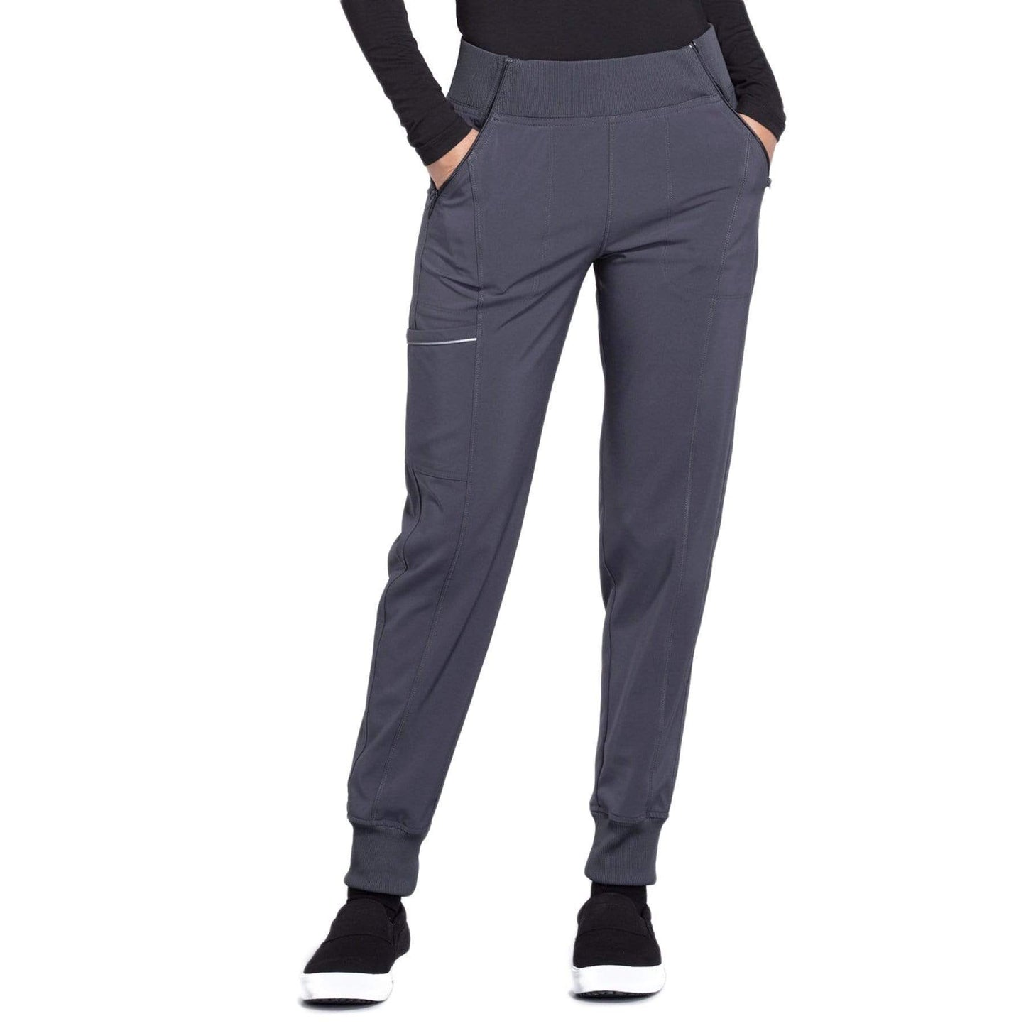 Cherokee Scrubs Pants 2XL / Regular Length Cherokee Infinity CK110A Scrubs Pants Women's Mid Rise Tapered Leg Jogger Pewter