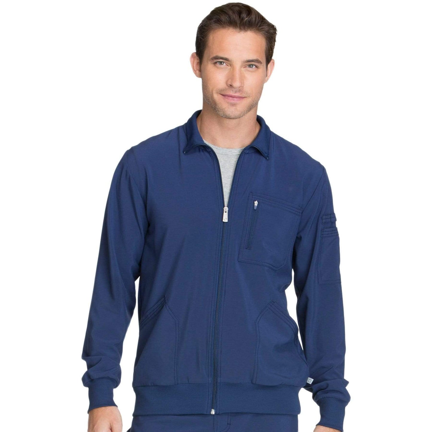 Cherokee Scrubs Jacket 2XL Cherokee Infinity CK305A Scrubs Jacket Men's Zip Front Navy