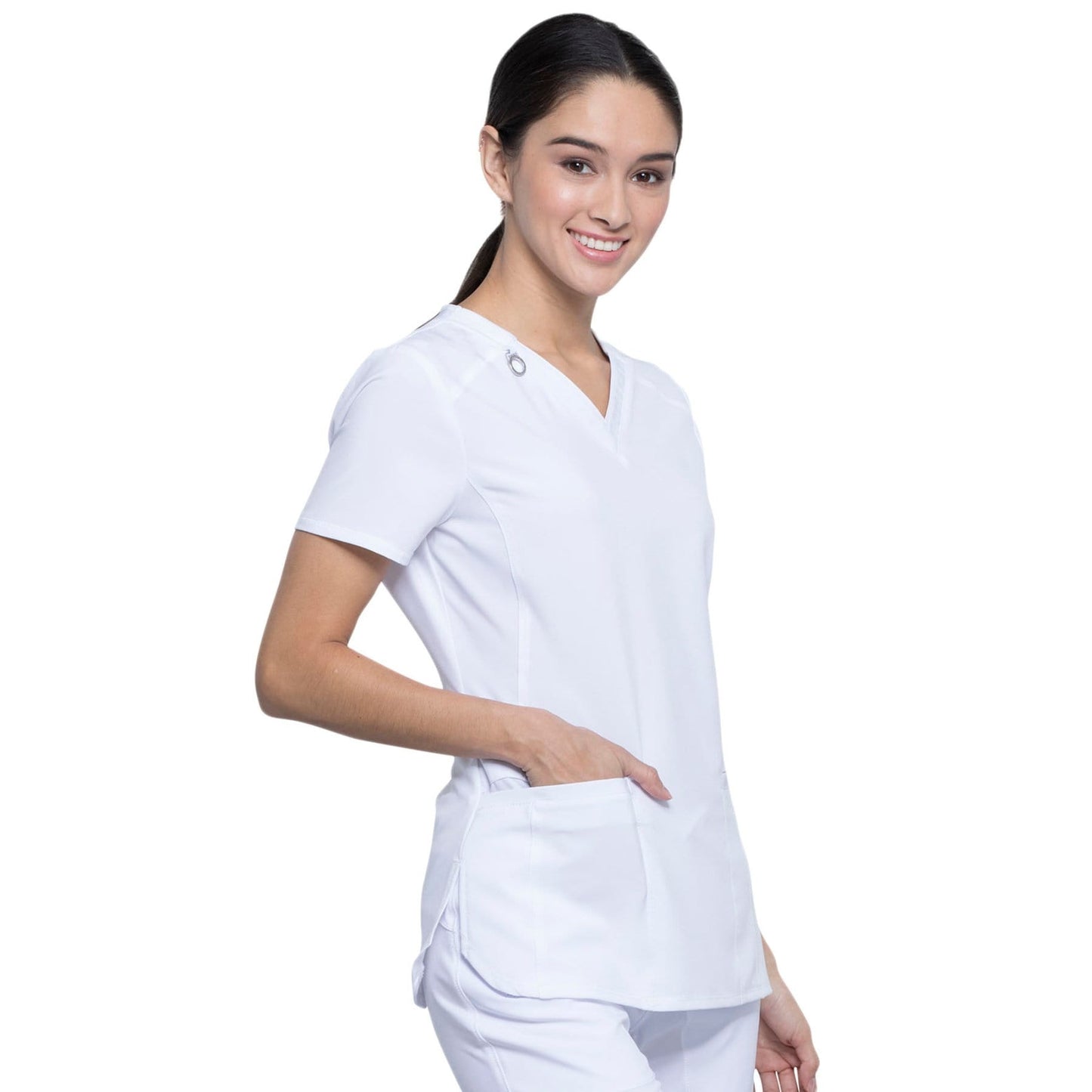 Cherokee Top Cherokee Infinity CK865A Scrubs Top Women White