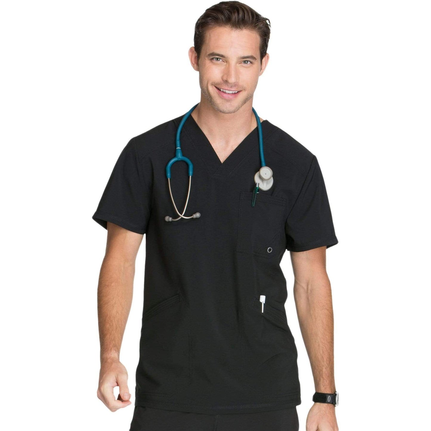 Cherokee Scrubs Top 2XL Cherokee Infinity CK900A Scrubs Top Men's V-Neck Black