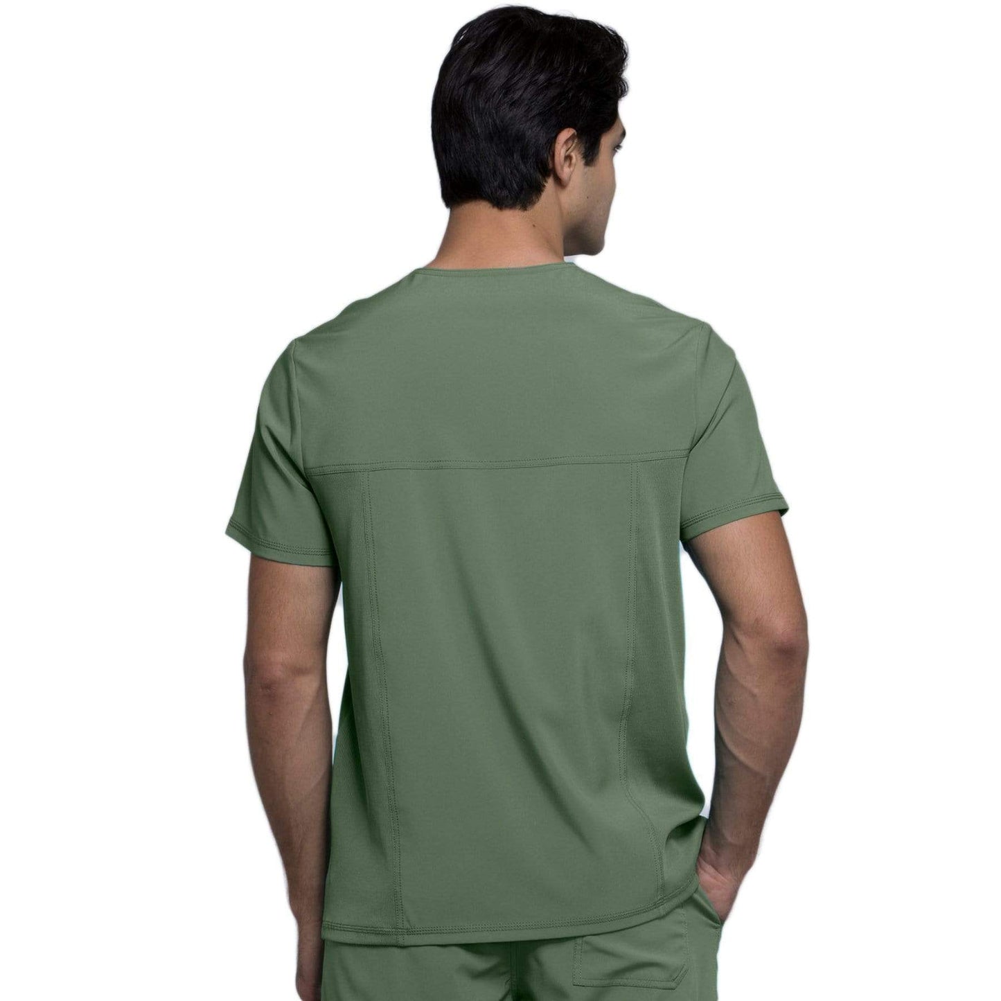 Cherokee Scrubs Top Cherokee Infinity CK900A Scrubs Top Men's V-Neck Olive