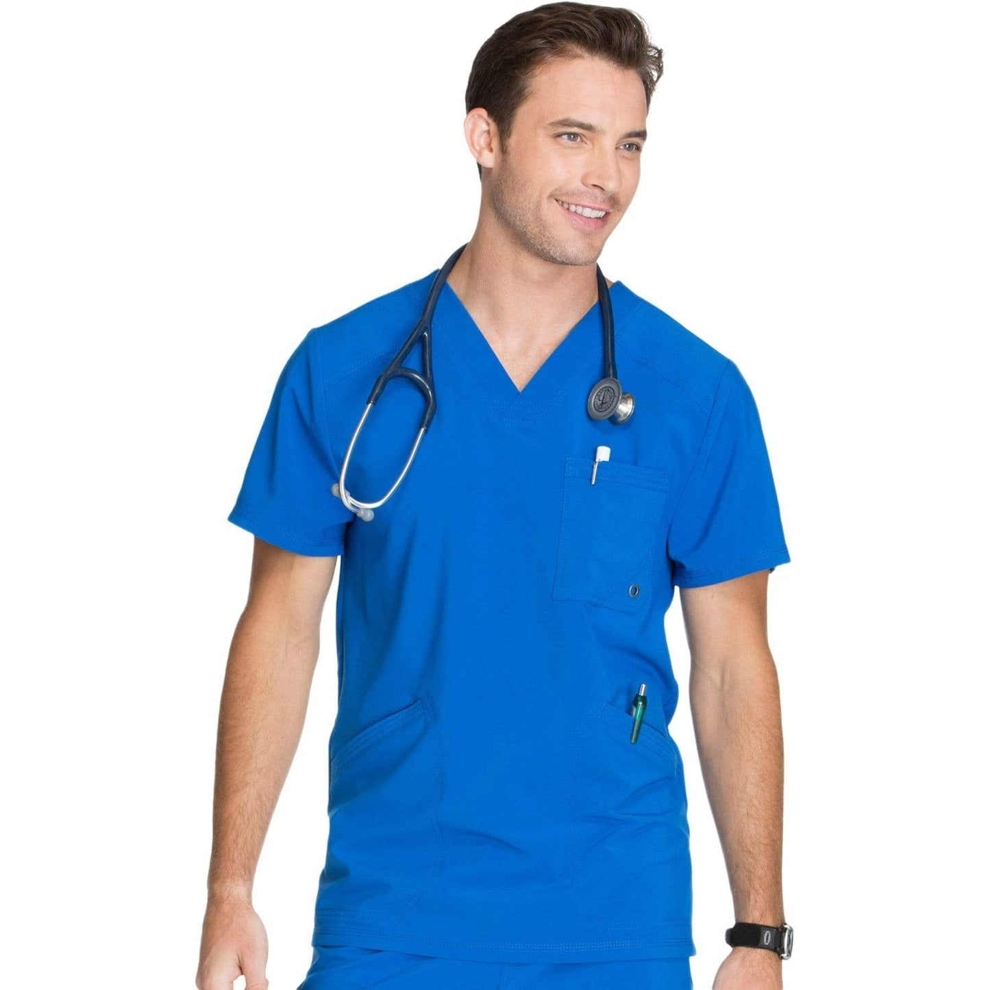Cherokee Scrubs Top Cherokee Infinity CK900A Scrubs Top Men's V-Neck Royal
