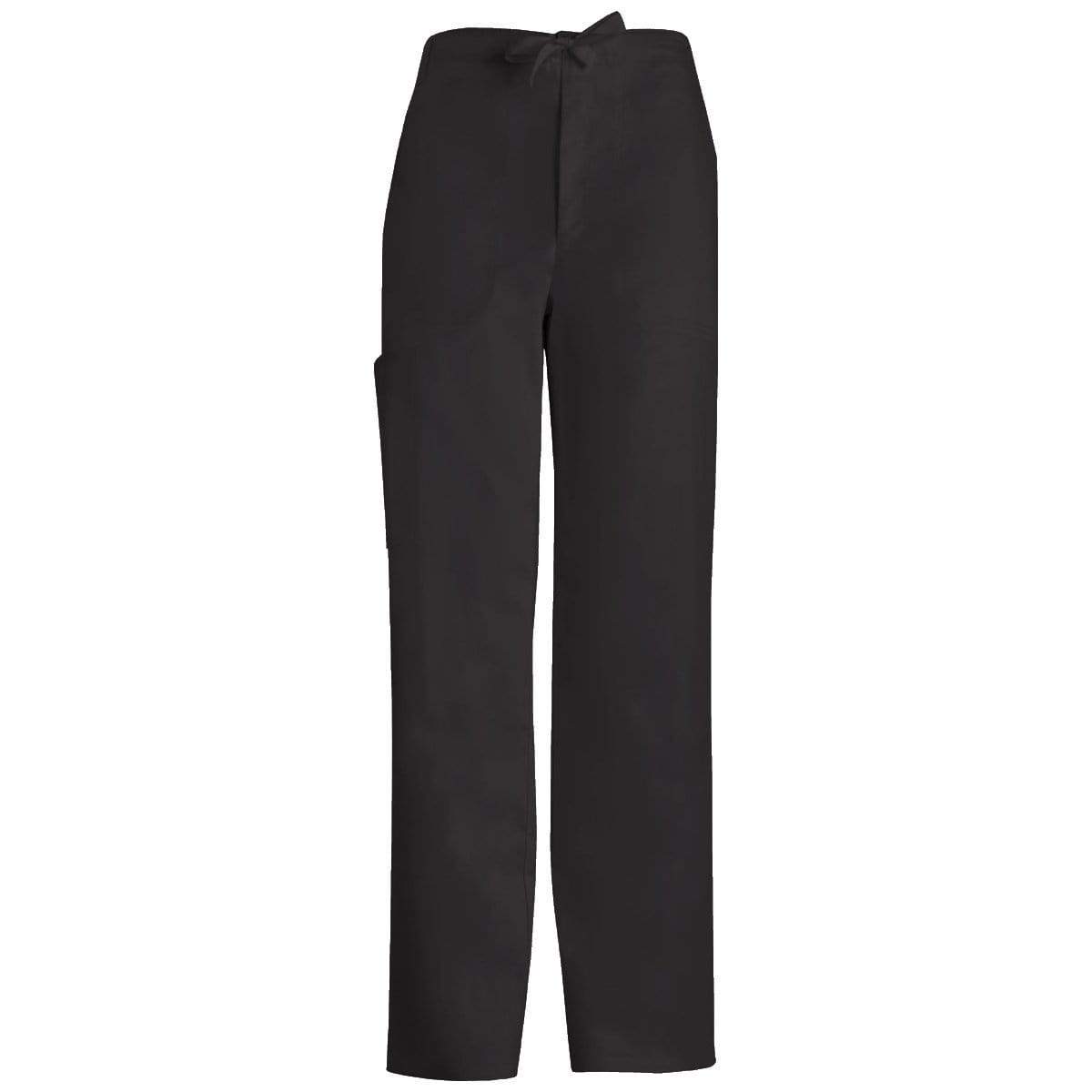 Cherokee Scrubs Pants Cherokee Luxe 1022 Scrubs Pants Men's Fly Front Drawstring Black