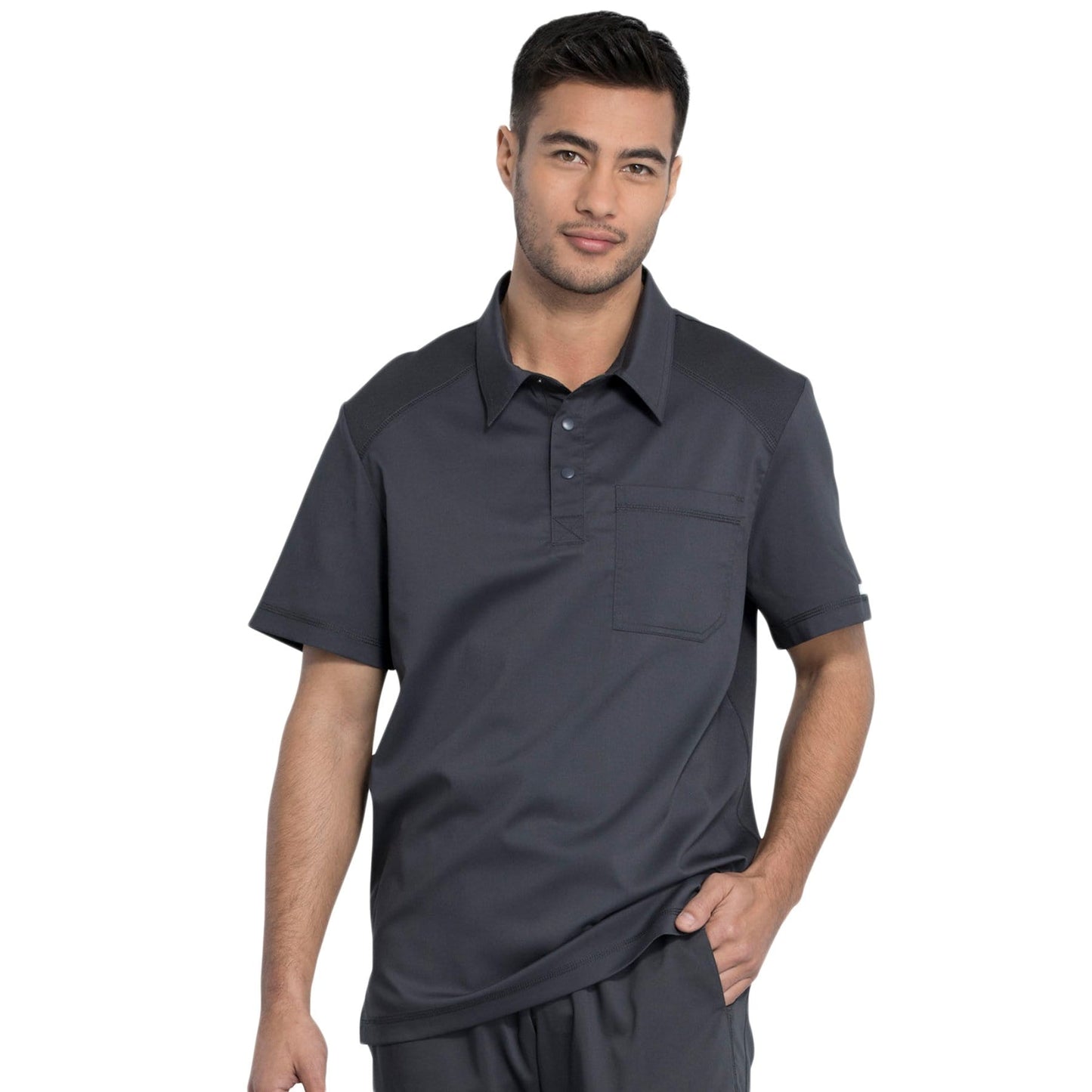 Cherokee Top 2XL Cherokee Revolution WW615 Scrubs Top Men Pewter