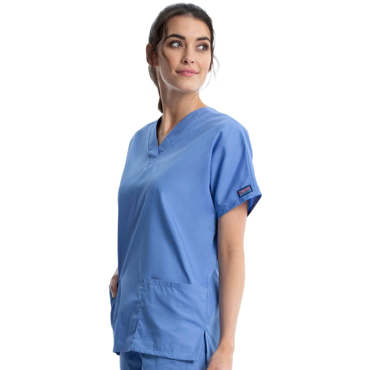 Cherokee Scrubs Top Cherokee Workwear 4700 Scrubs Top Women's V-Neck Ceil Blue