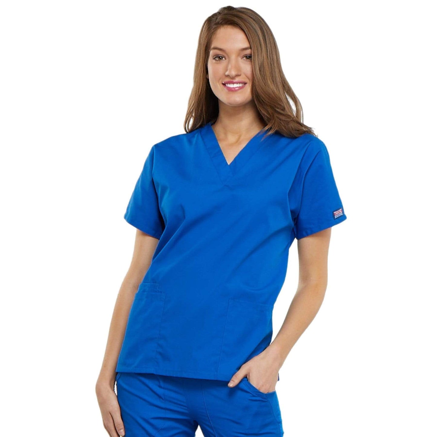 Cherokee Scrubs Top Cherokee Workwear 4700 Scrubs Top Women's V-Neck Royal