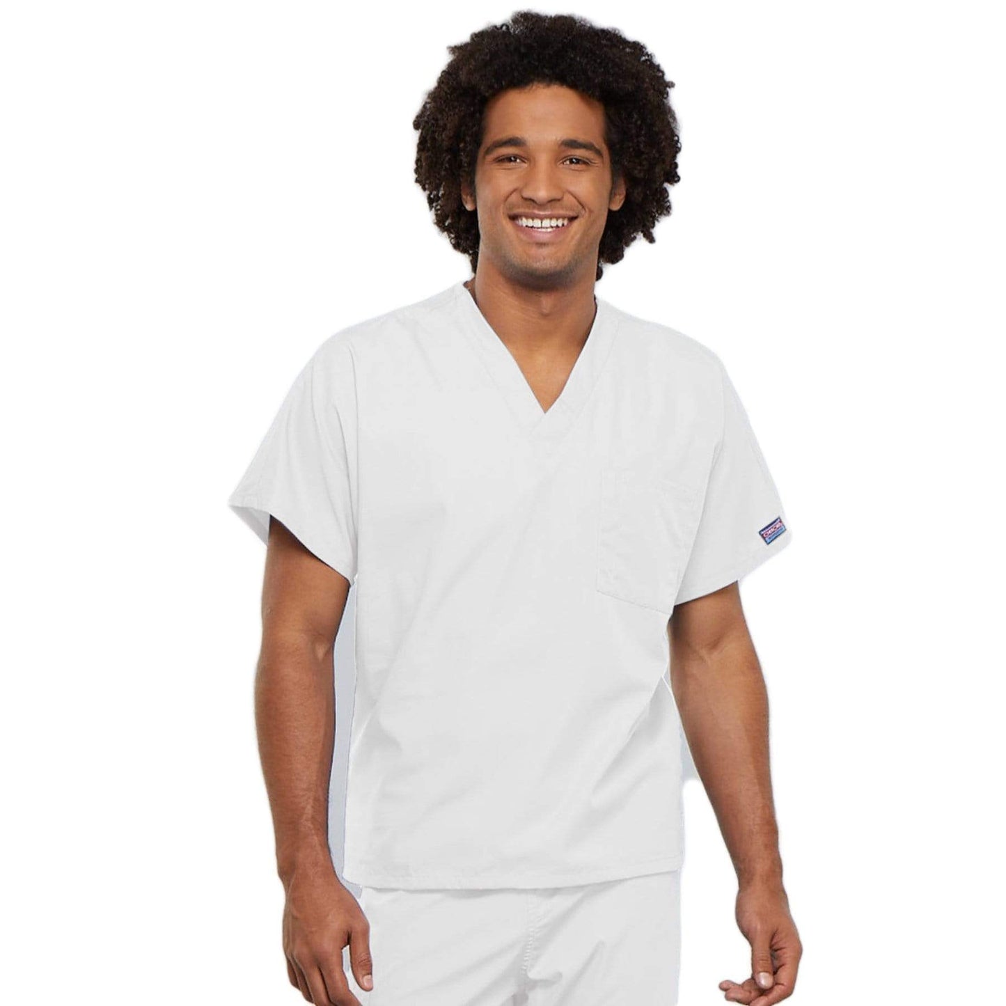 Cherokee Scrubs Top 2XL Cherokee Workwear 4777 Scrubs Top Unisex V-Neck Tunic. White