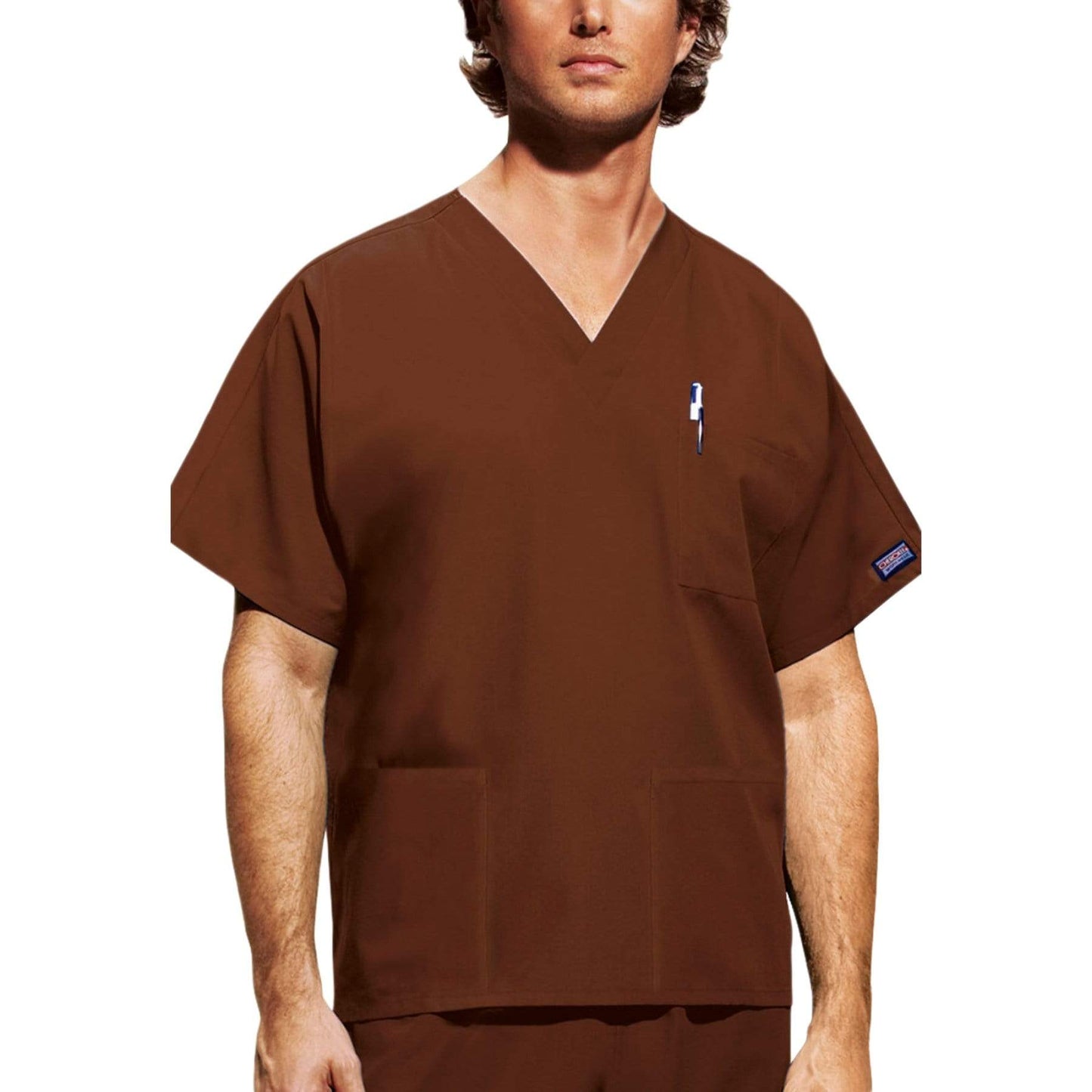Cherokee Scrubs Top Cherokee Workwear 4876 Scrubs Top Unisex V-Neck Chocolate
