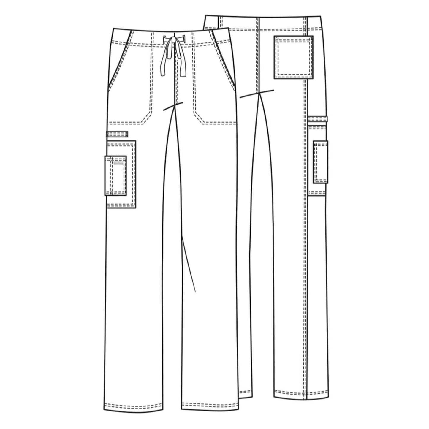 Cherokee Scrubs Pants Cherokee Workwear Core Stretch 4043 Scrubs Pants Unisex Drawstring Cargo Black