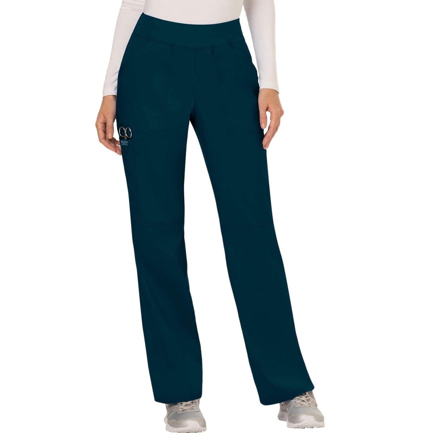 Cherokee Scrubs Pants 2XL / Regular Length Cherokee Workwear Revolution WW110 Scrubs Pants Women's Mid Rise Straight Leg Pull-on Caribbean Blue