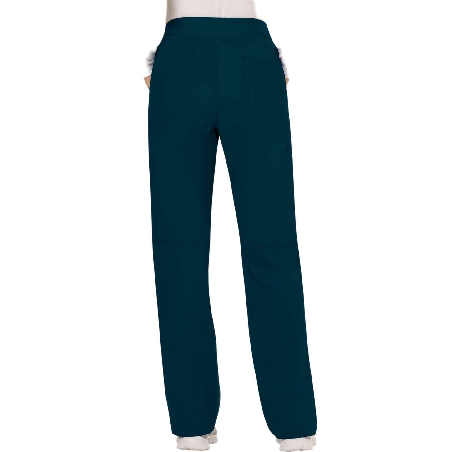 Cherokee Scrubs Pants Cherokee Workwear Revolution WW110 Scrubs Pants Women's Mid Rise Straight Leg Pull-on Caribbean Blue