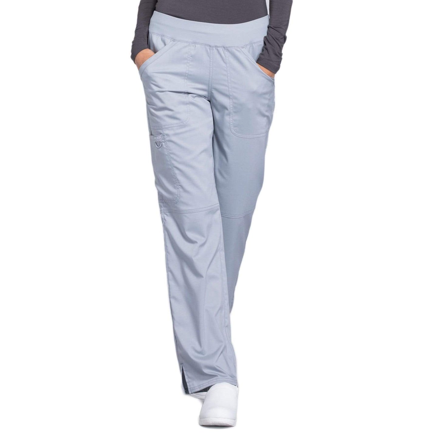 Cherokee Scrubs Pants 2XL / Regular Length Cherokee Workwear Revolution WW110 Scrubs Pants Women's Mid Rise Straight Leg Pull-on Grey