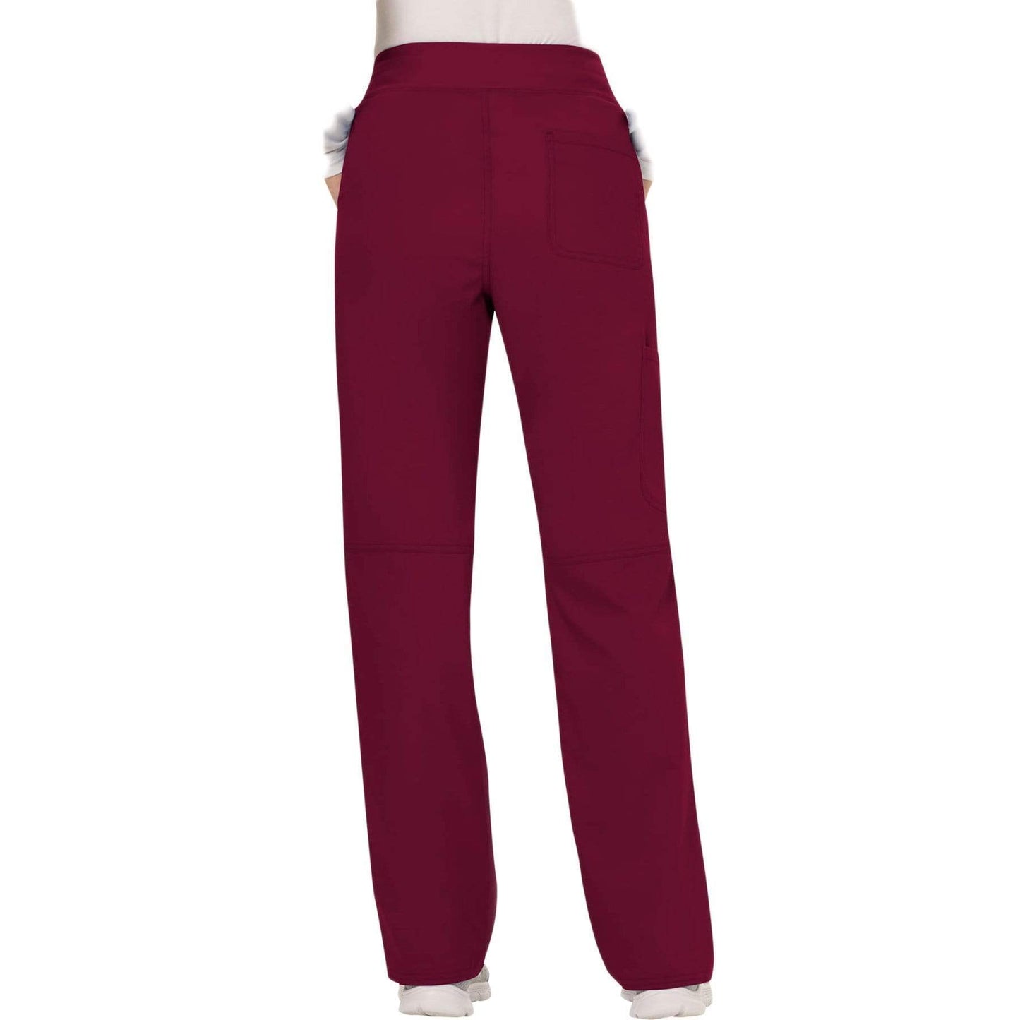 Cherokee Scrubs Pants Cherokee Workwear Revolution WW110 Scrubs Pants Women's Mid Rise Straight Leg Pull-on Wine