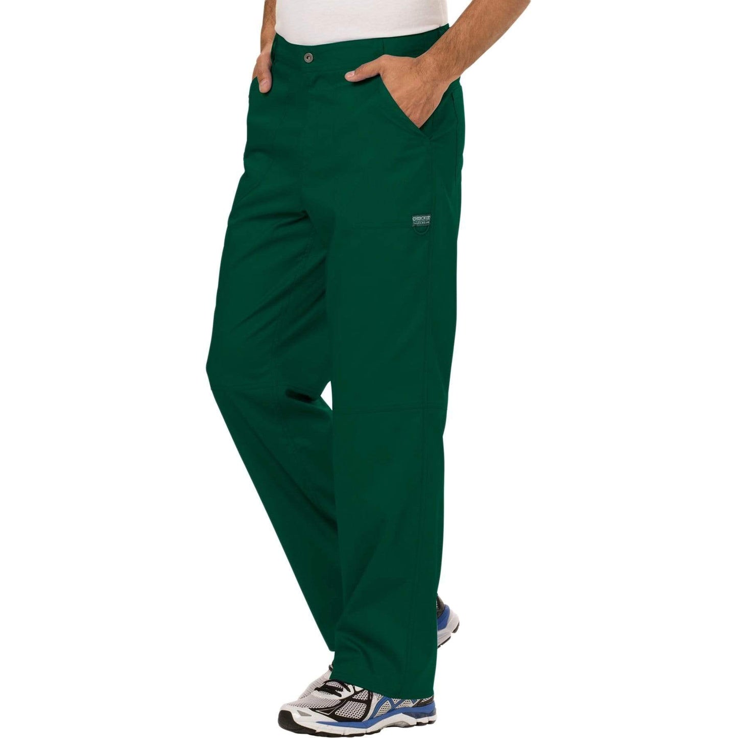 Cherokee Scrubs Pants Cherokee Workwear Revolution WW140 Scrubs Pants Men's Fly Front Hunter Green