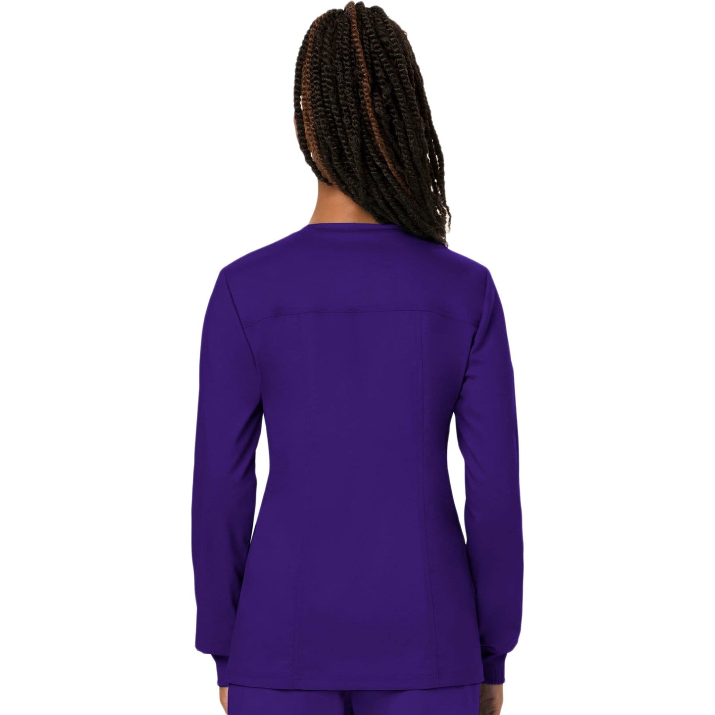 Cherokee Scrubs Jacket Cherokee Workwear Revolution WW310 Scrubs Jacket Women's Snap Front Warm-up Grape