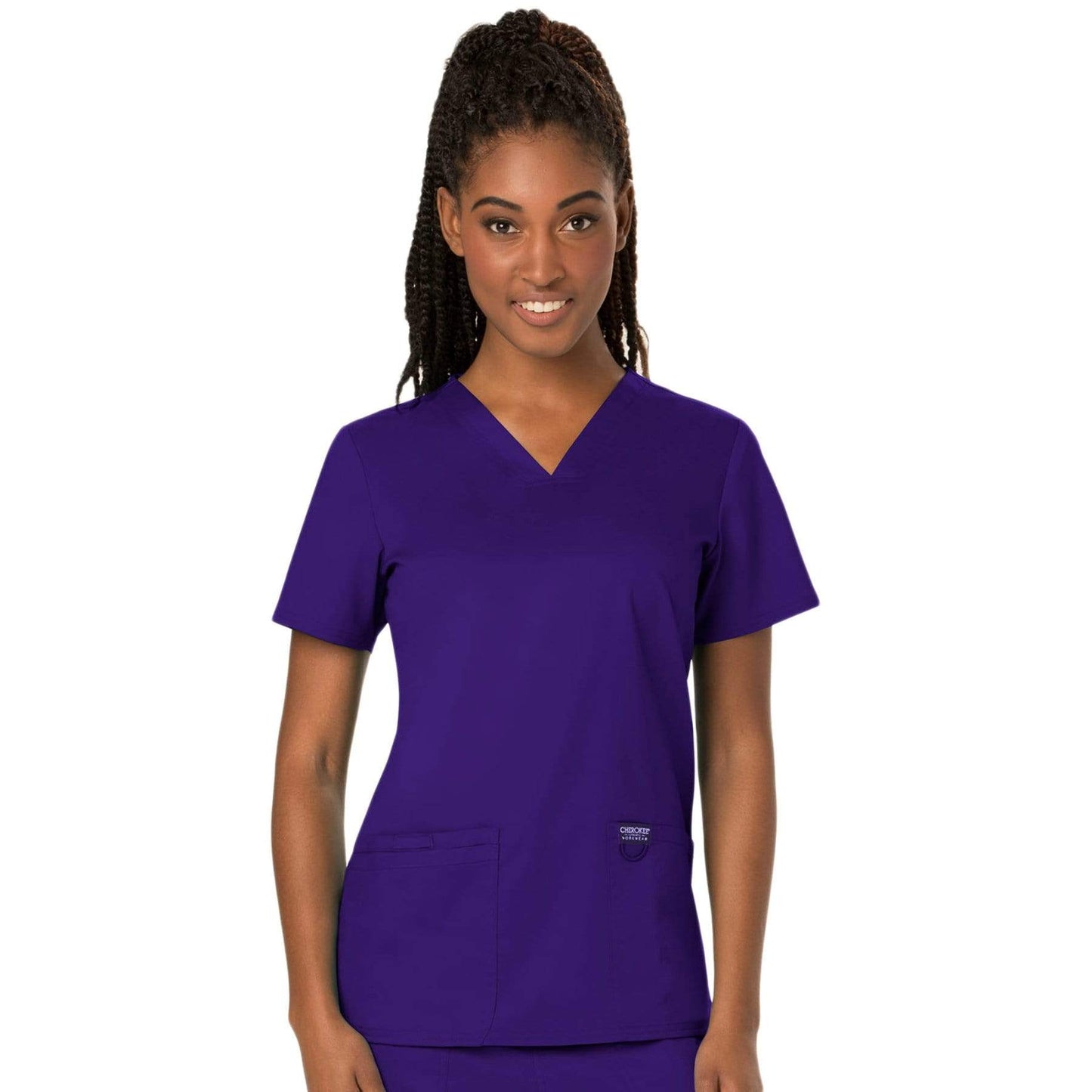Cherokee Scrubs Top Cherokee Workwear Revolution WW620 Scrubs Top Women's V-Neck Grape