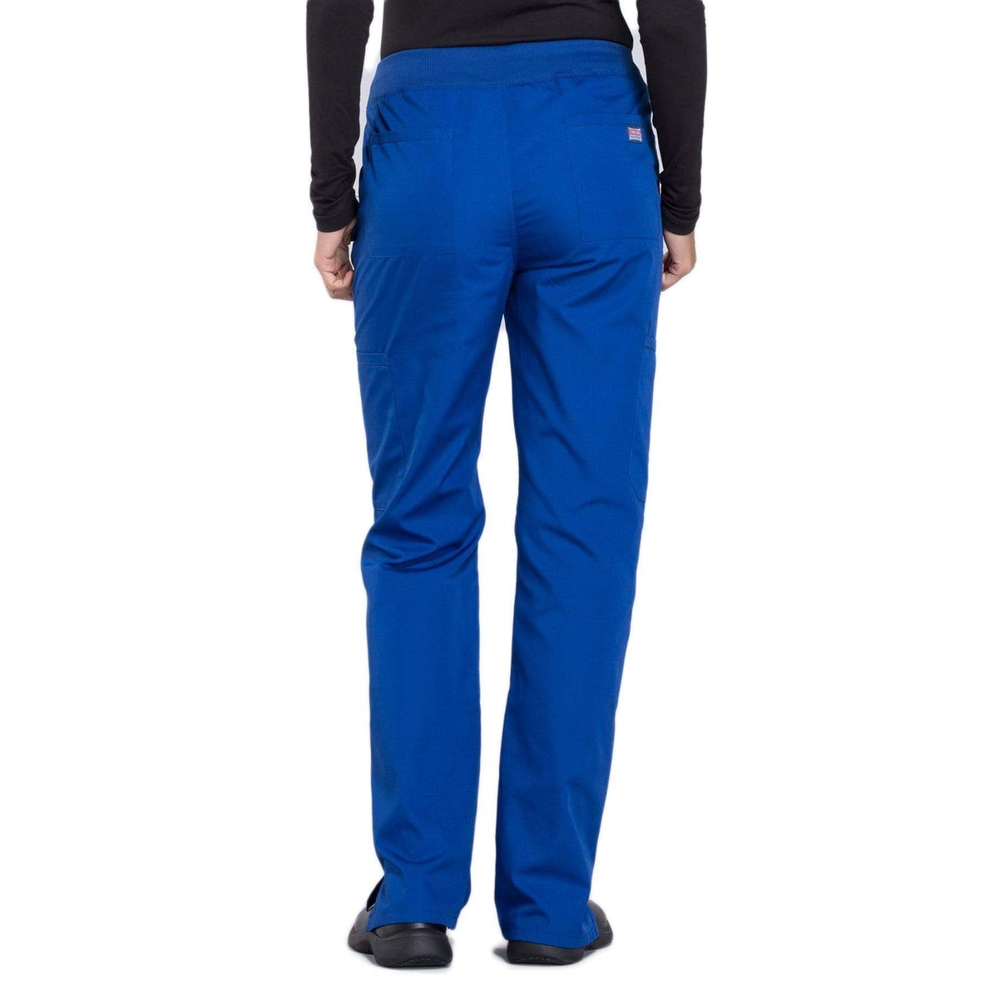 Cherokee Scrubs Pants Cherokee Workwear WW210 Scrubs Pants Women's Mid Rise Straight Leg Pull-on Cargo Galaxy Blue