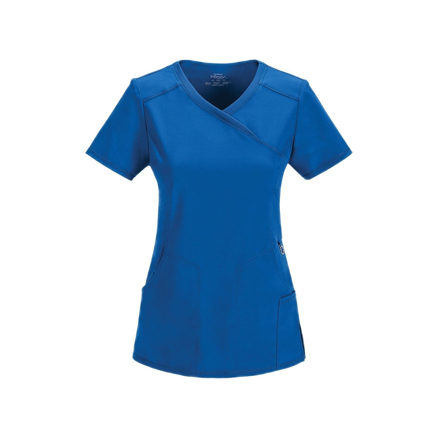 Cherokee Scrub Top Infinity Mock Wrap Top Royal Top