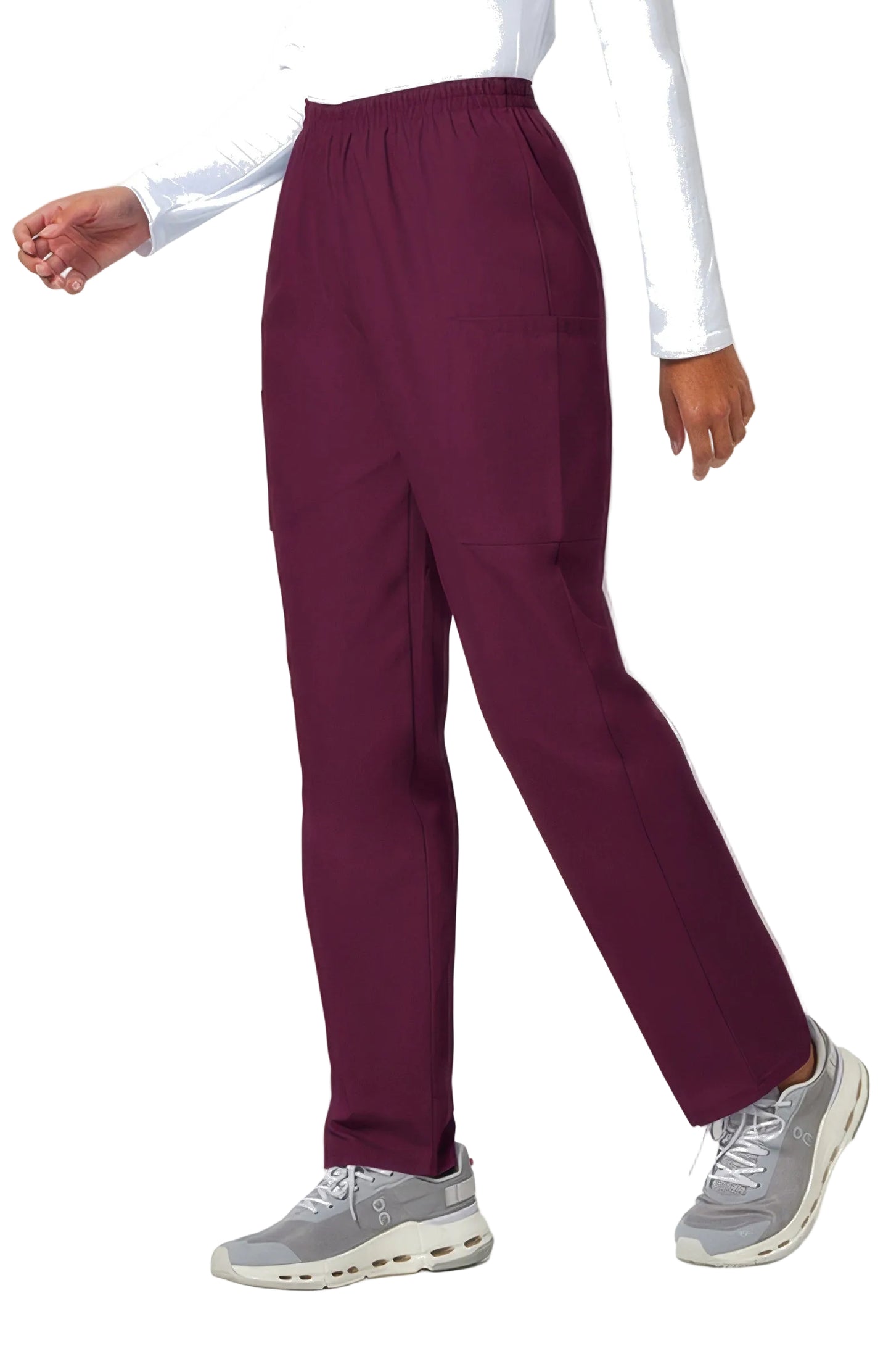 Cherokee Workwear 4200 Scrubs Pants Women's Natural Rise Tapered Pull-On Cargo Wine - WINW