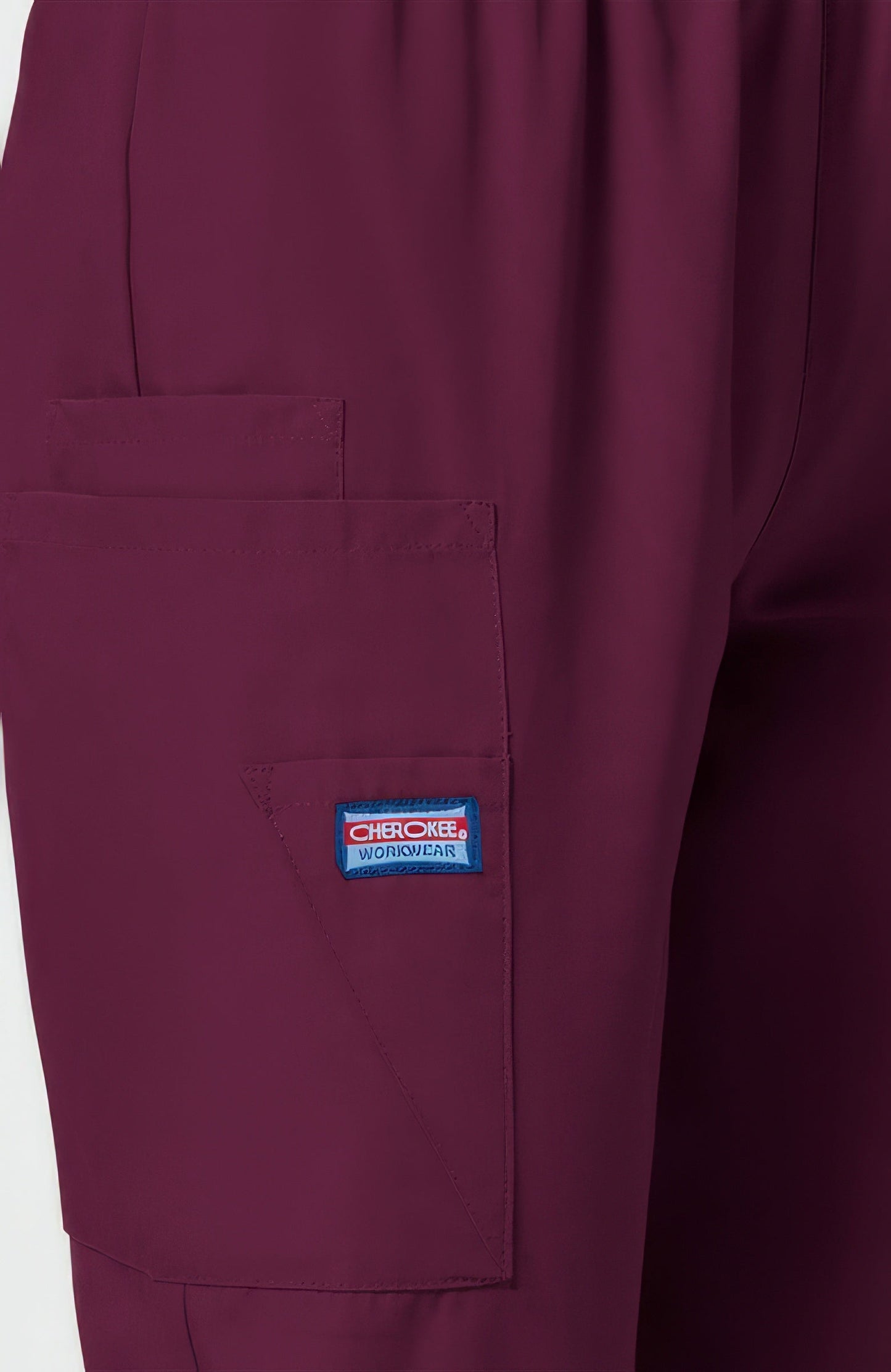 Cherokee Workwear 4200 Scrubs Pants Women's Natural Rise Tapered Pull-On Cargo Wine - WINW