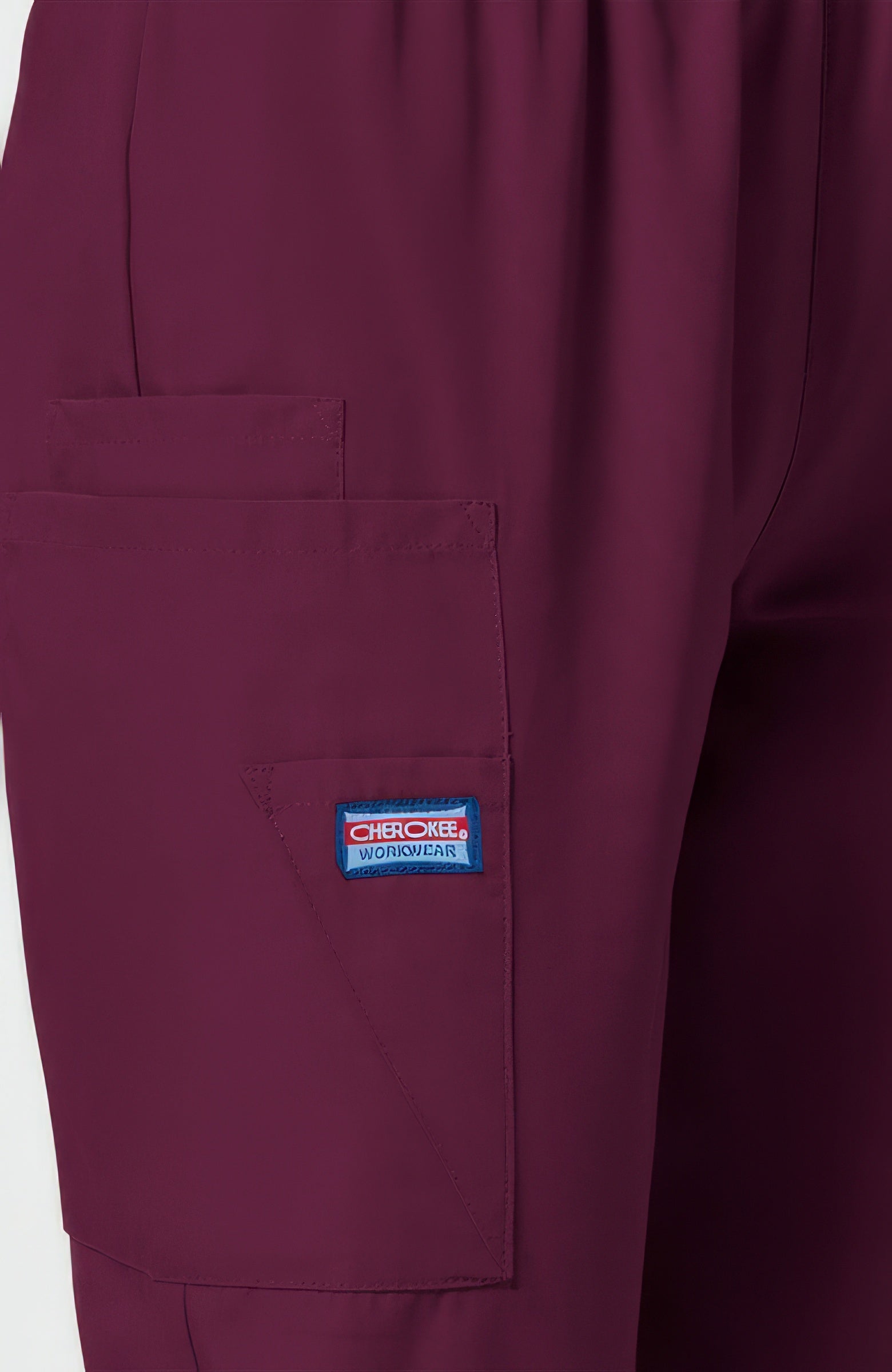 Cherokee Workwear 4200 Scrubs Pants Women's Natural Rise Tapered Pull-On Cargo Wine - WINW
