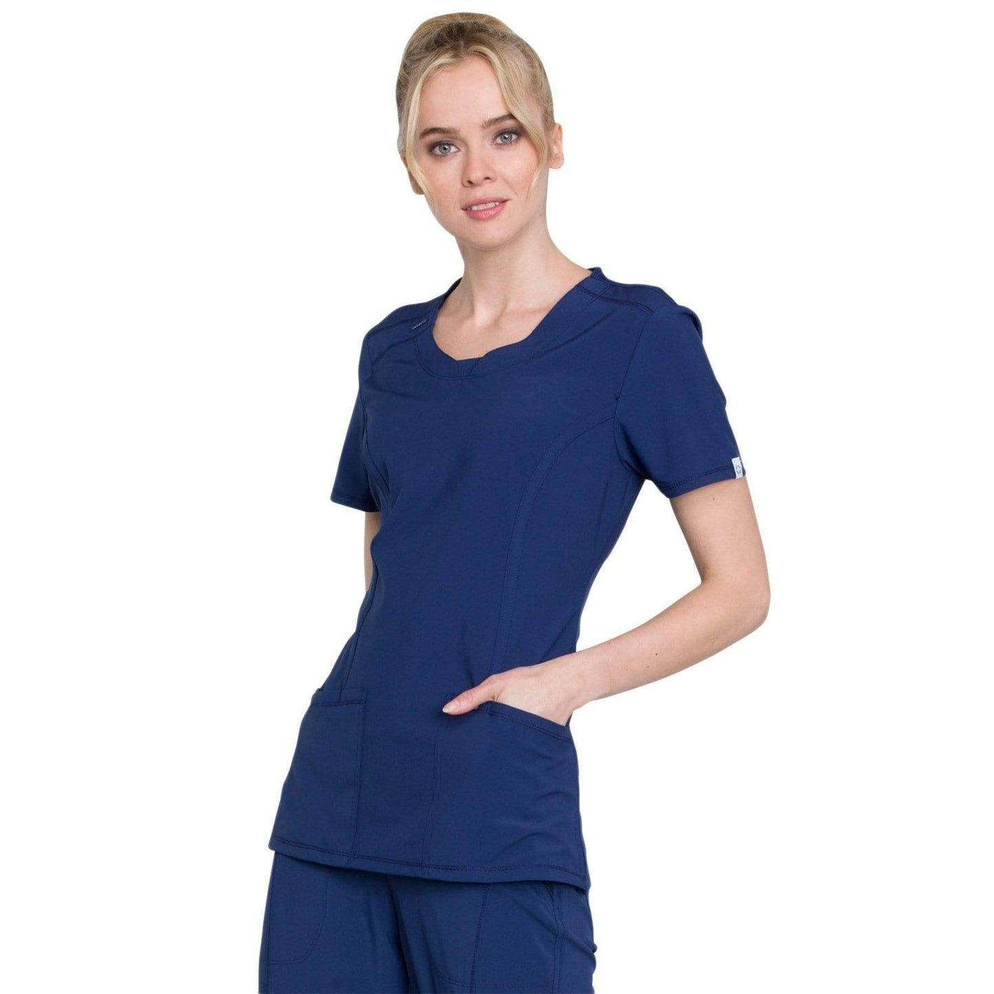 Cherokee Scrubs Top Cherokee Infinity 2624A Scrubs Top Womens Round Neck Navy