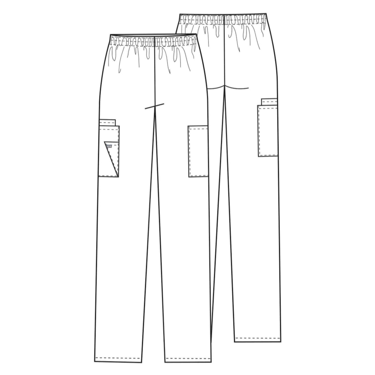 Cherokee Scrubs Pants Cherokee Workwear 4200 Scrubs Pants Women's Natural Rise Tapered Pull-On Cargo Wine