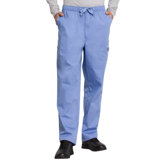 Cherokee Workwear 4000 Scrubs Pants Men's Drawstring Cargo Ceil Blue