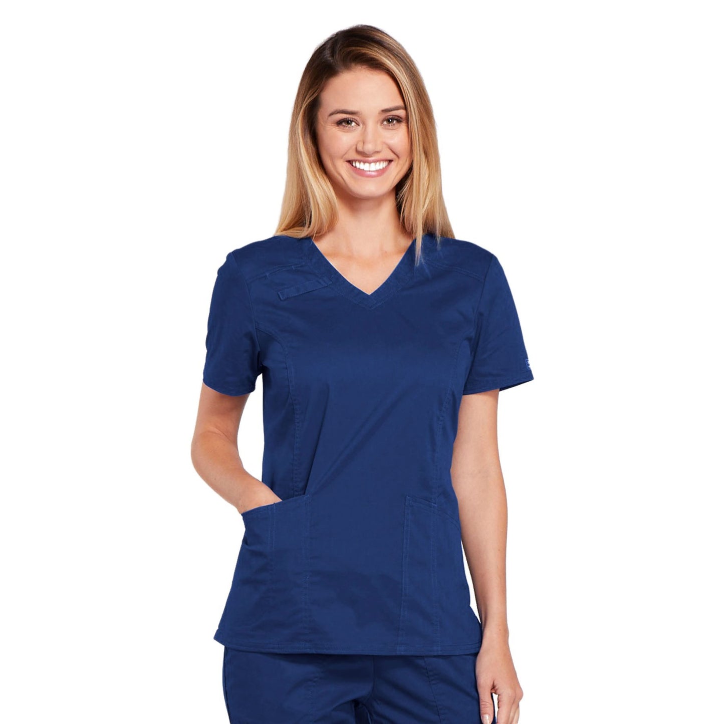 Cherokee Core Stretch 4710 Scrubs Top Women's V-Neck Navy