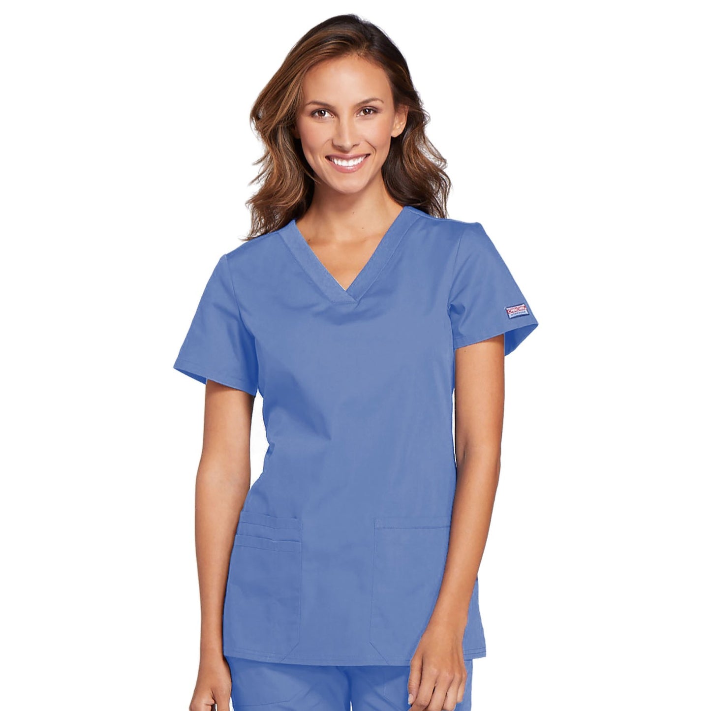 Cherokee Workwear WW645 Scrubs Top Women's V-Neck Ceil Blue