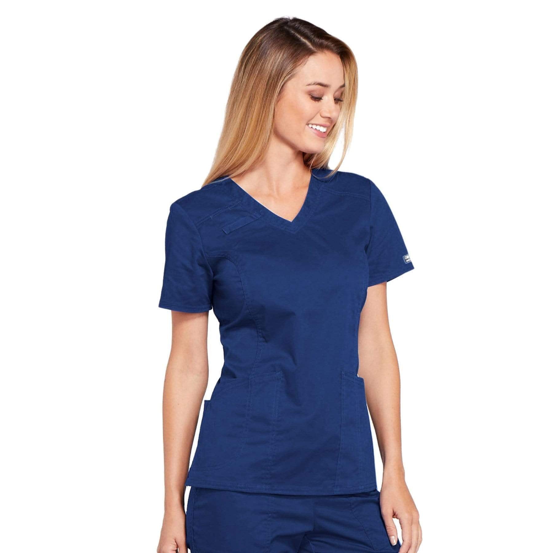 Cherokee Scrubs Top Cherokee Core Stretch 4710 Scrubs Top Women's V-Neck Navy