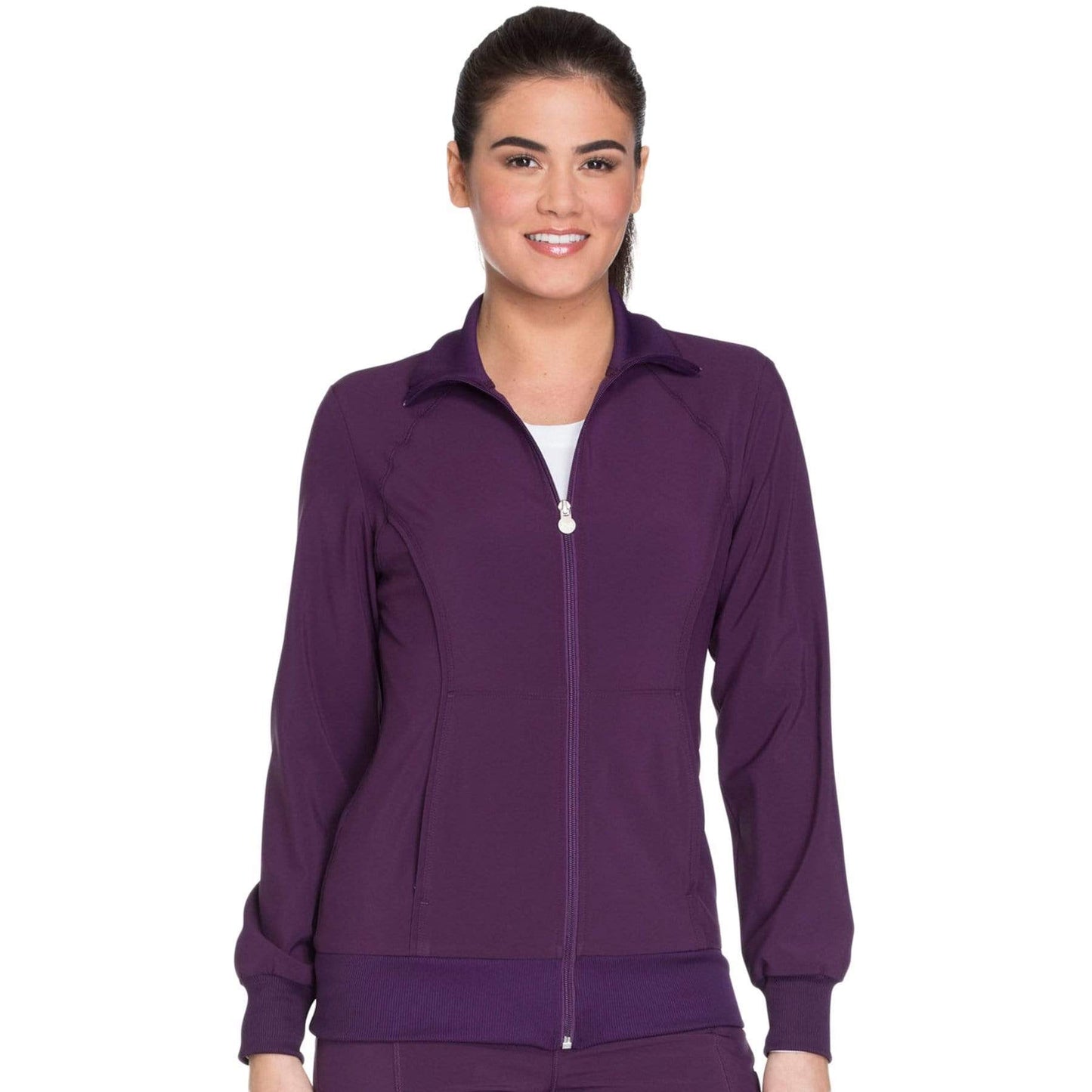 Cherokee Scrubs Jacket 2XL Cherokee Infinity 2391A Scrubs Jacket Women's Zip Front Warm-Up Eggplant