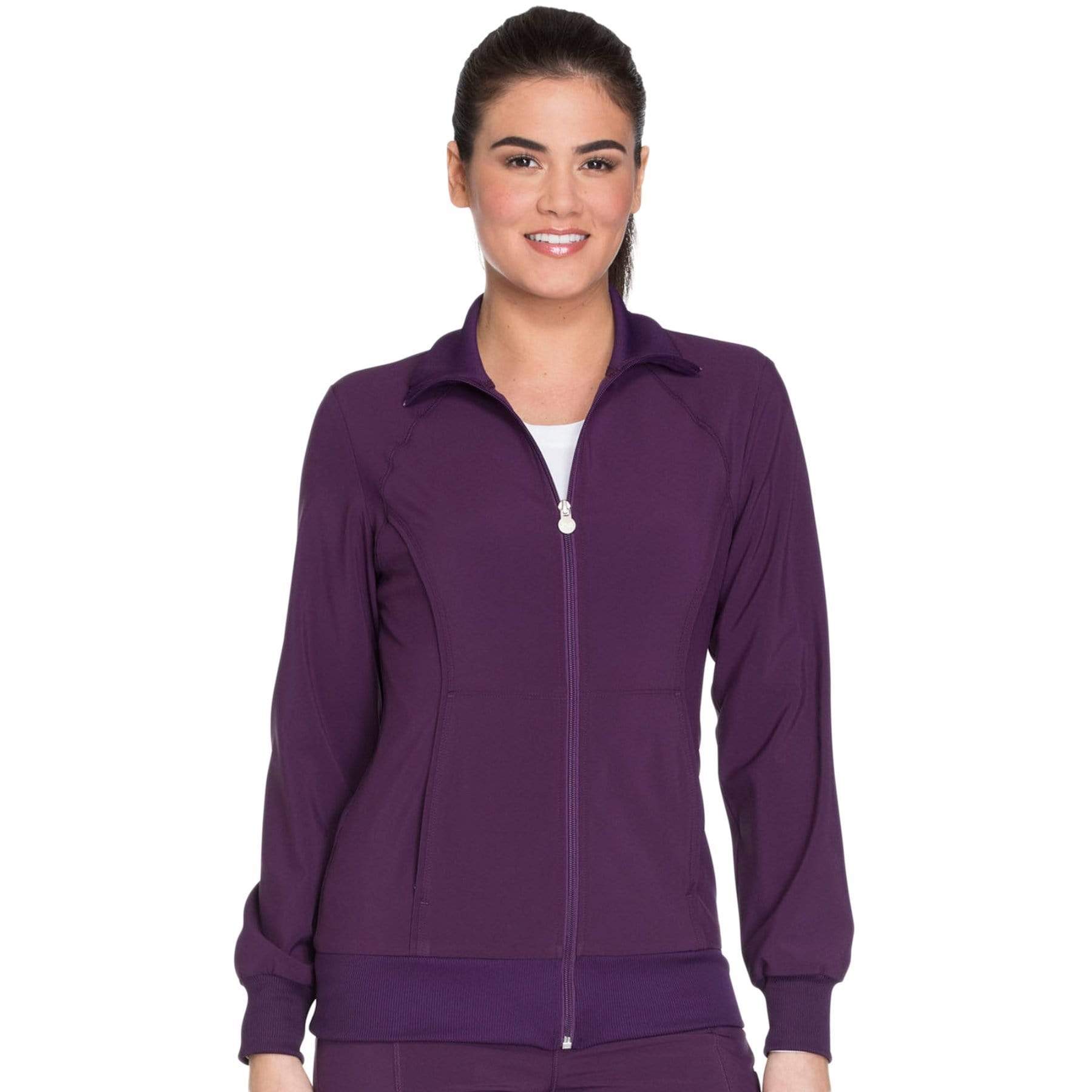 Cherokee Scrubs Jacket 2XL Cherokee Infinity 2391A Scrubs Jacket Women's Zip Front Warm-Up Eggplant