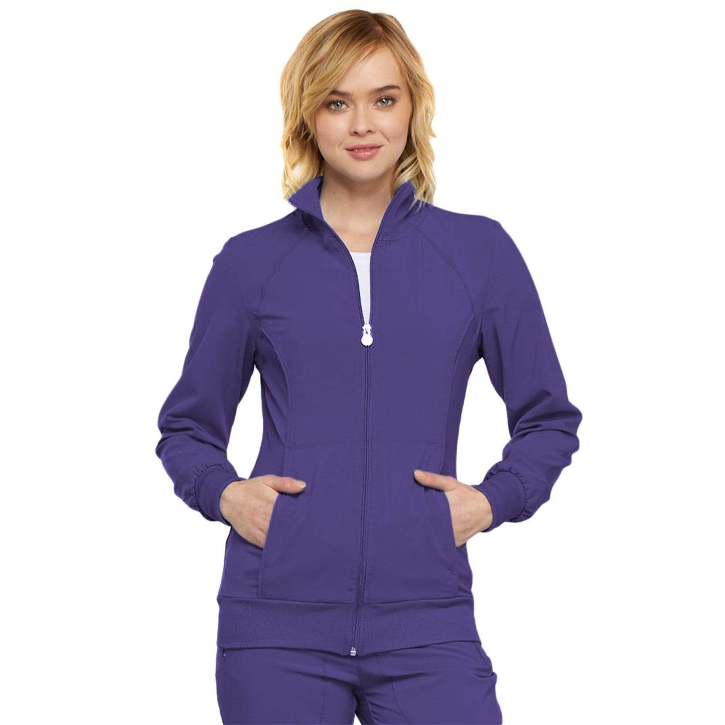 Cherokee Scrubs Jacket Cherokee Infinity 2391A Scrubs Jacket Women's Zip Front Warm-Up Grape