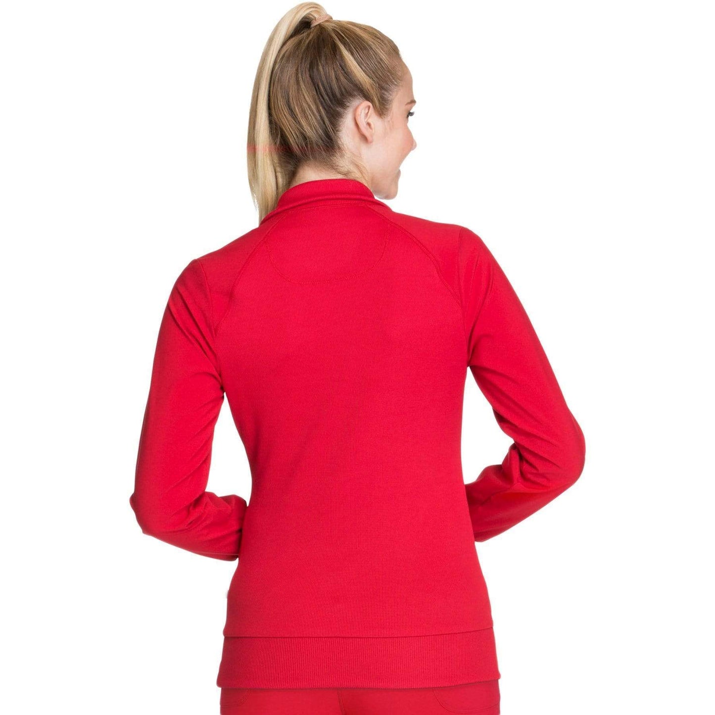 Cherokee Scrubs Jacket Cherokee Infinity 2391A Scrubs Jacket Women's Zip Front Warm-Up Red
