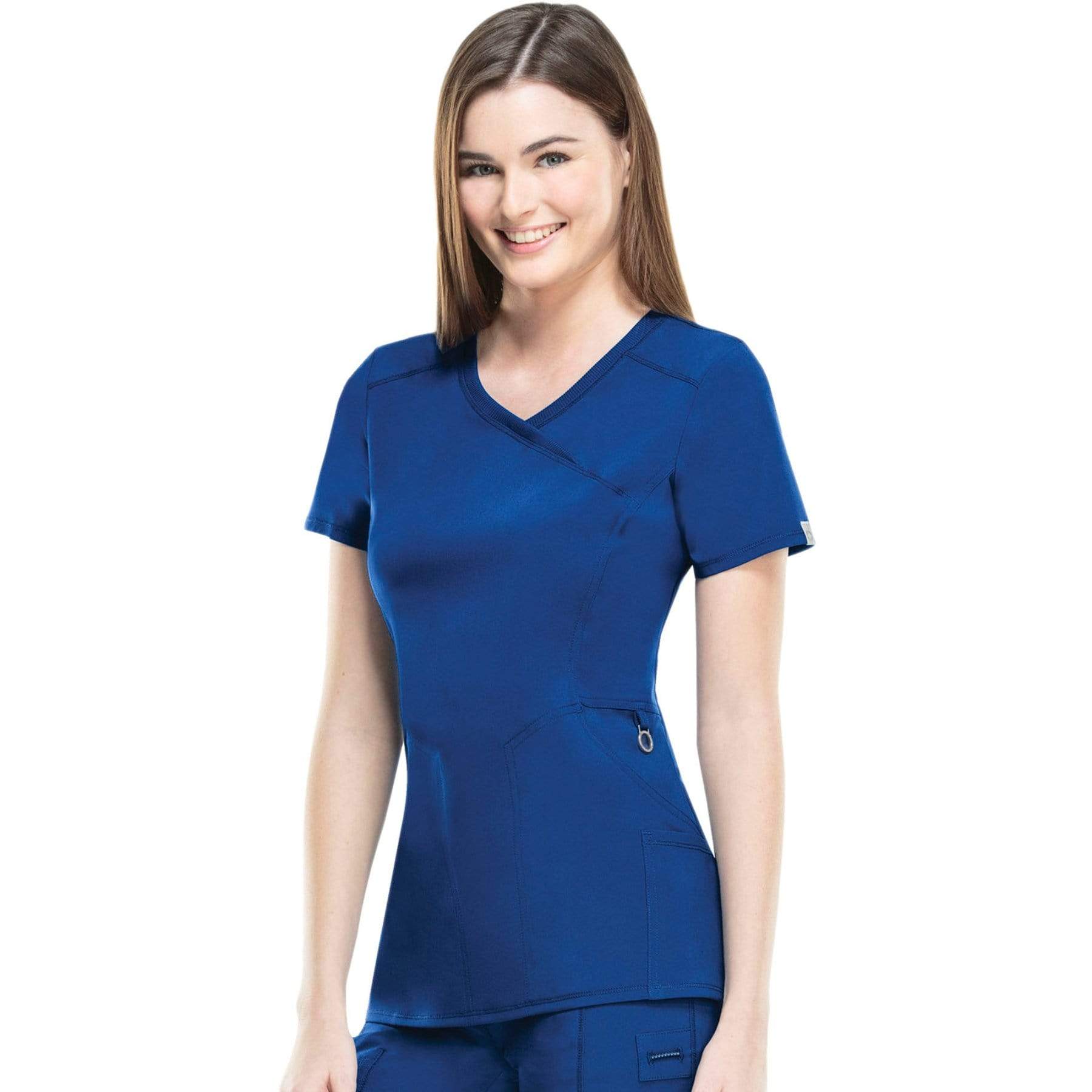 Cherokee Scrubs Top Cherokee Infinity 2625A Scrubs Top Women's Mock Wrap Galaxy Blue