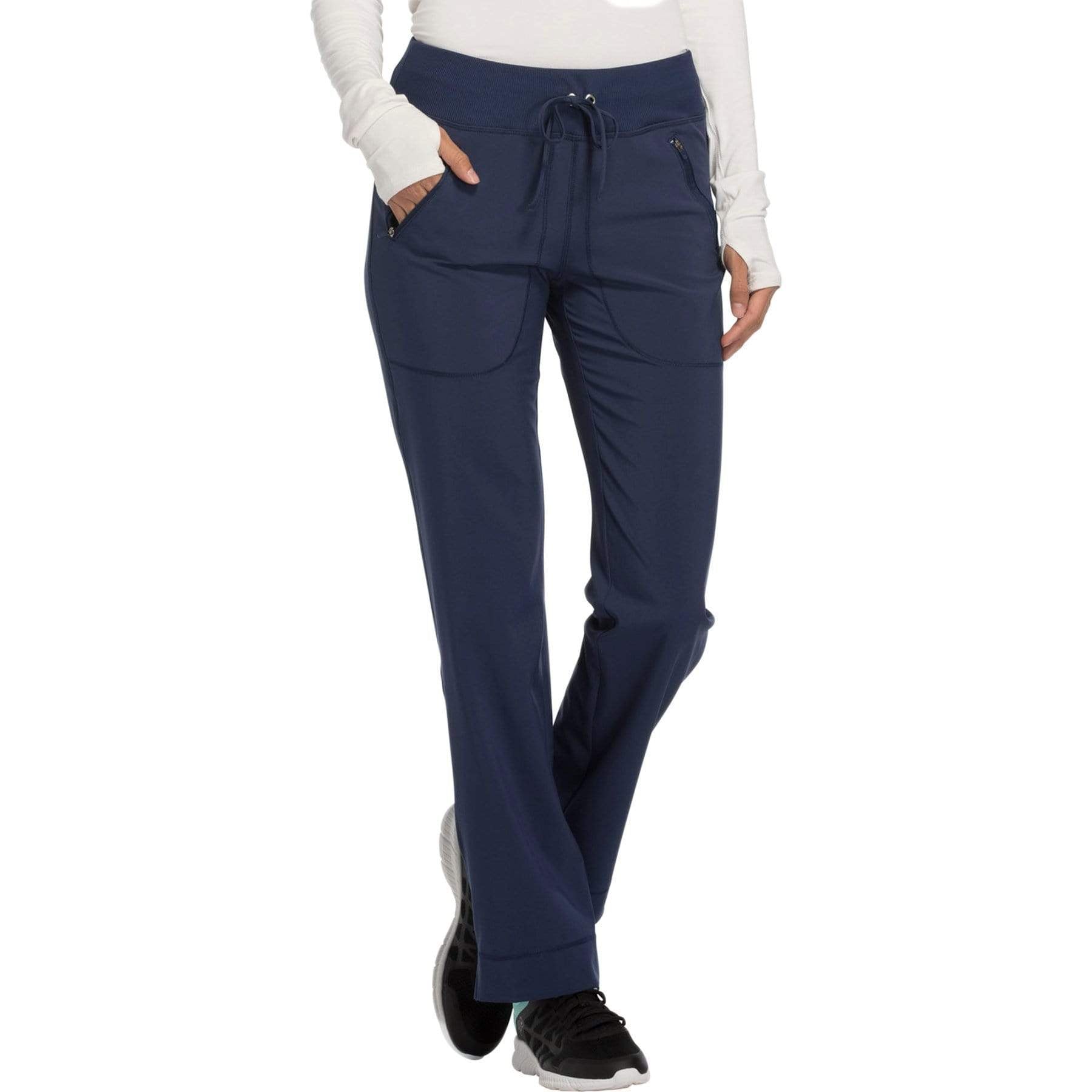 Cherokee Scrubs Pants 2XL / Regular Length Cherokee Infinity CK100A Scrubs Pants Women's Mid Rise Tapered Leg Drawstring s Navy