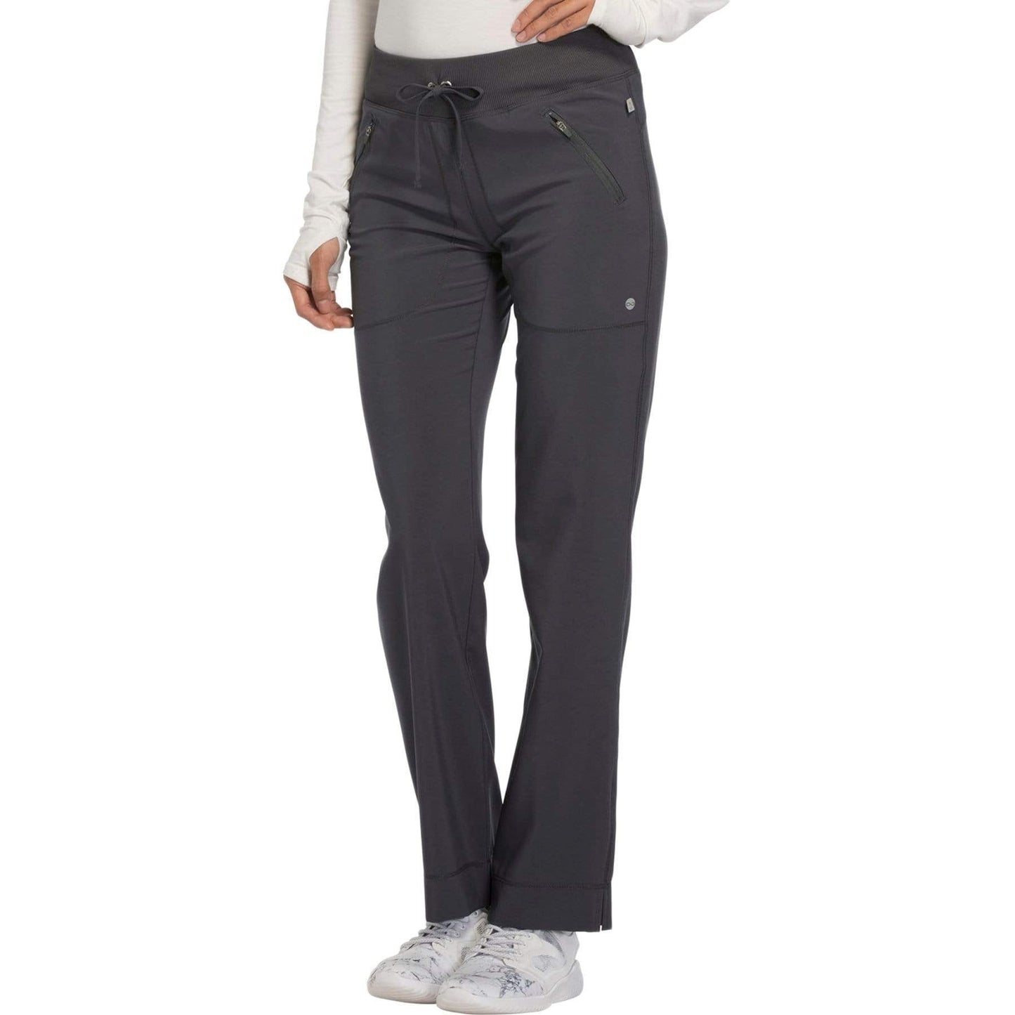 Cherokee Scrubs Pants Cherokee Infinity CK100A Scrubs Pants Women's Mid Rise Tapered Leg Drawstring s Pewter