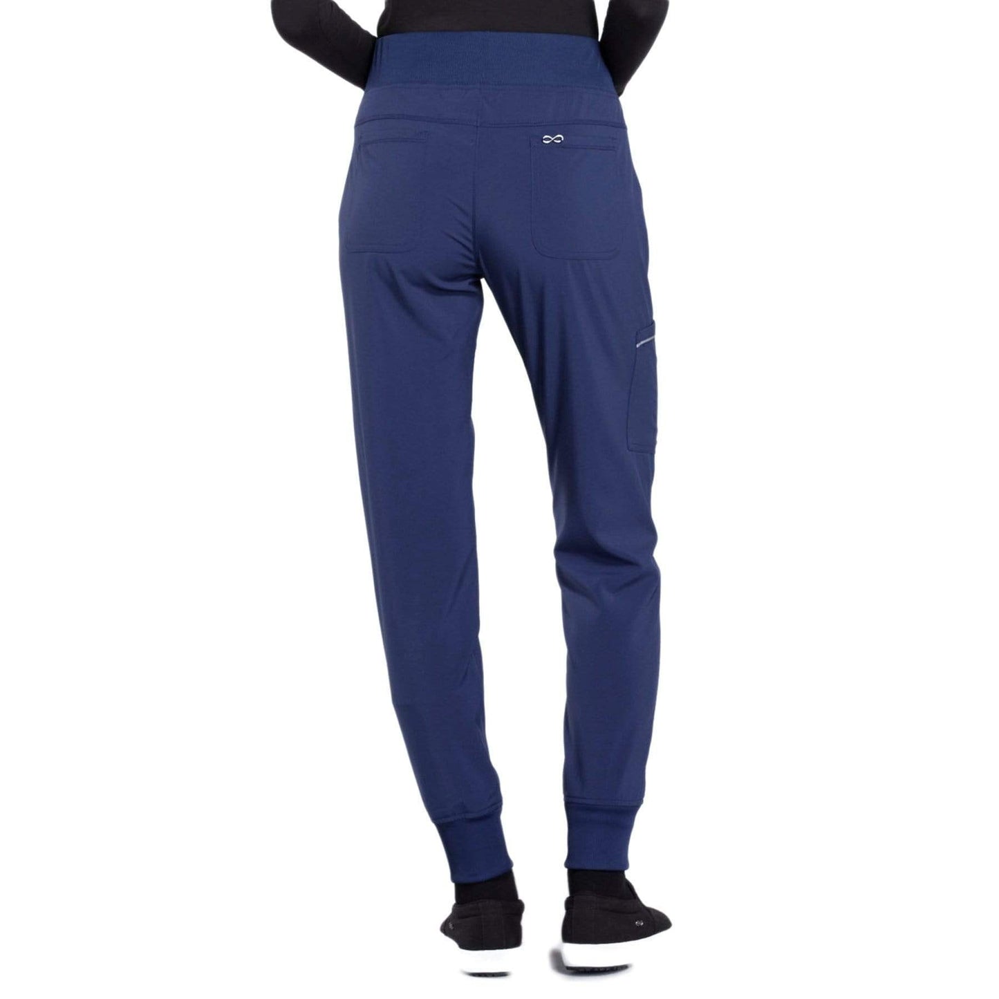 Cherokee Scrubs Pants Cherokee Infinity CK110A Scrubs Pants Women's Mid Rise Tapered Leg Jogger Navy