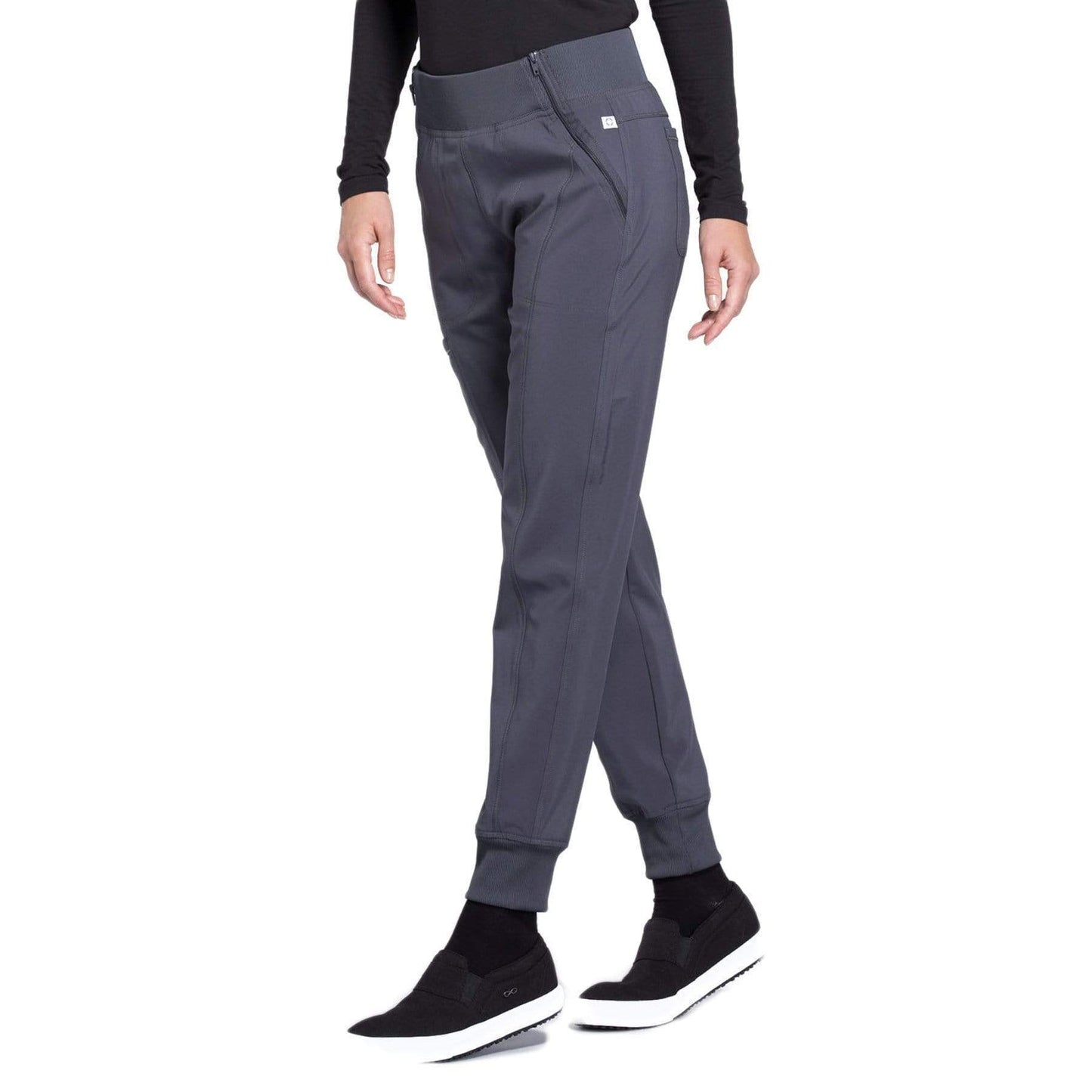 Cherokee Scrubs Pants Cherokee Infinity CK110A Scrubs Pants Women's Mid Rise Tapered Leg Jogger Pewter