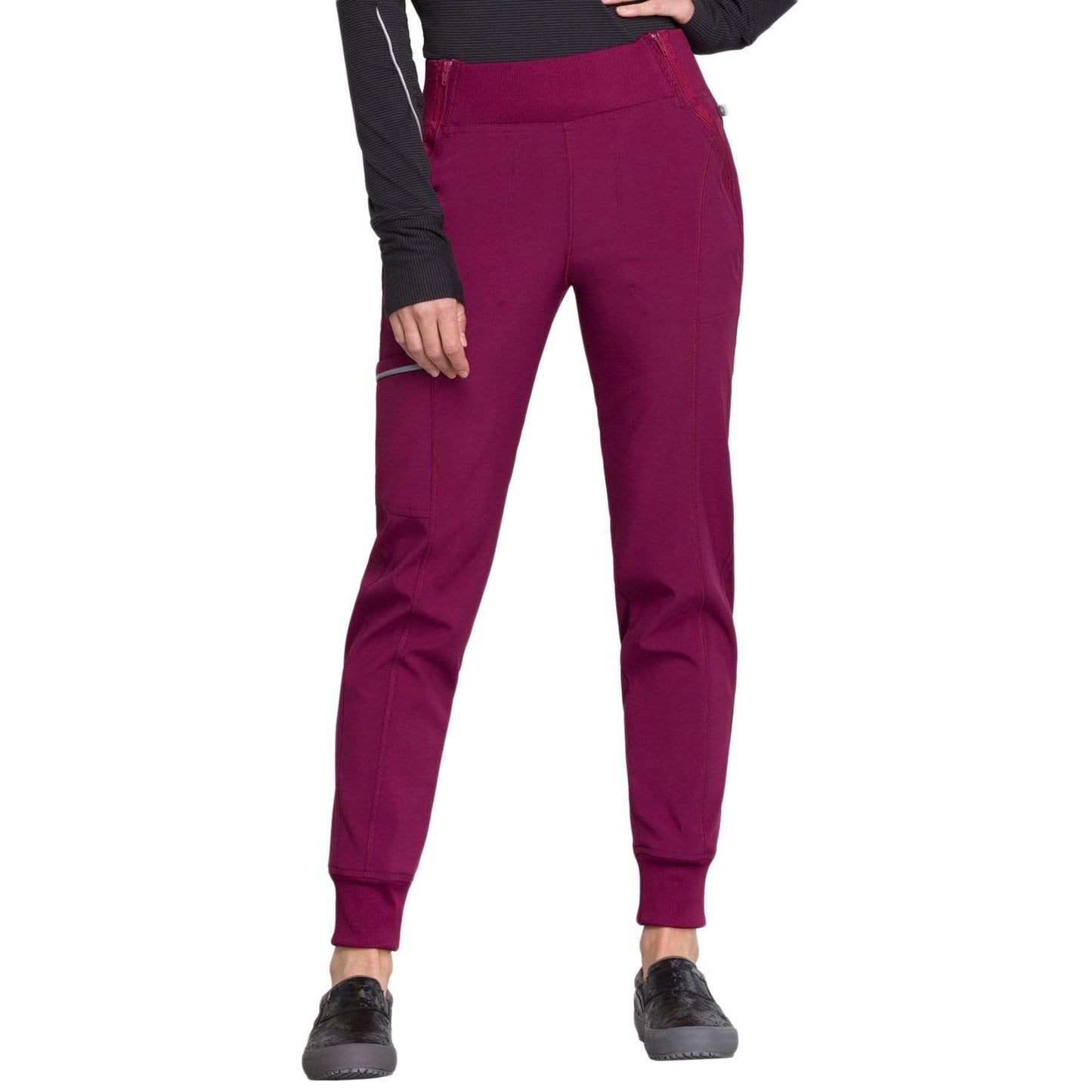 Cherokee Scrubs Pants 2XL / Regular Length Cherokee Infinity CK110A Scrubs Pants Women's Mid Rise Tapered Leg Jogger Wine