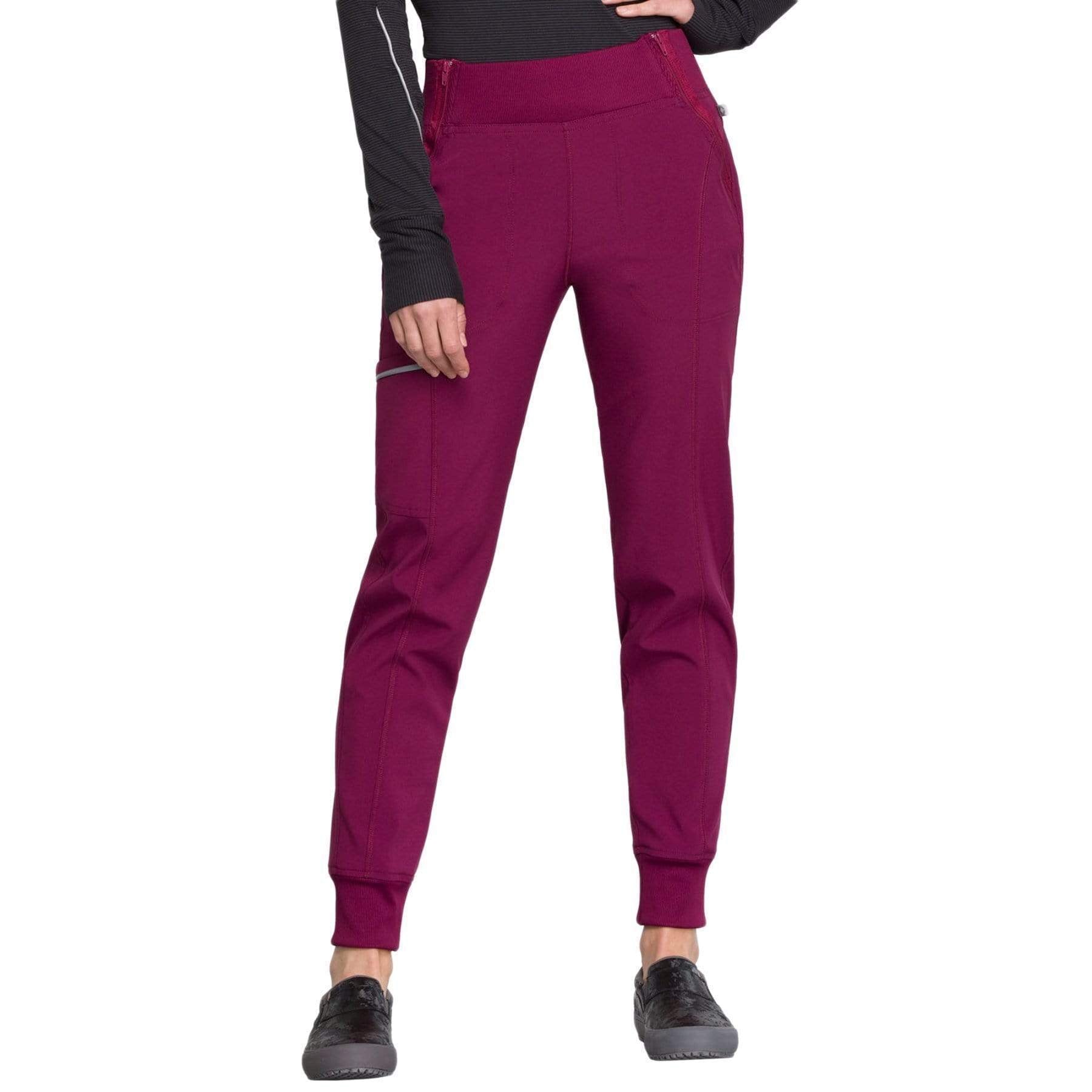 Cherokee Scrubs Pants 2XL / Regular Length Cherokee Infinity CK110A Scrubs Pants Women's Mid Rise Tapered Leg Jogger Wine